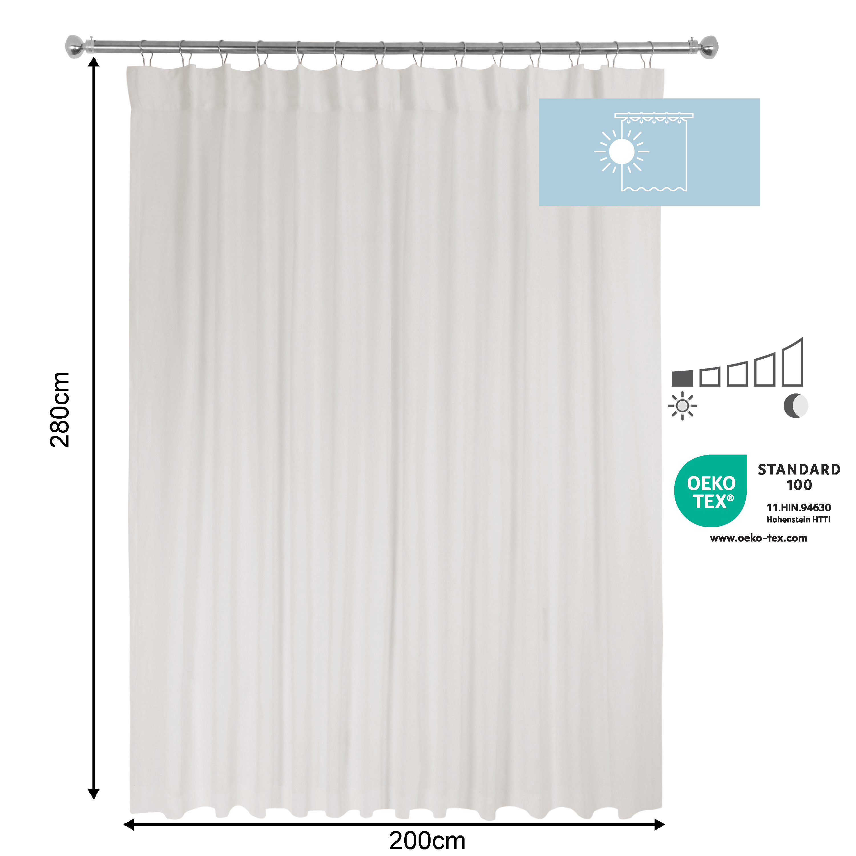 Cortinado fita e/ou presilha Elara 200x280cm paper Inspire - 7