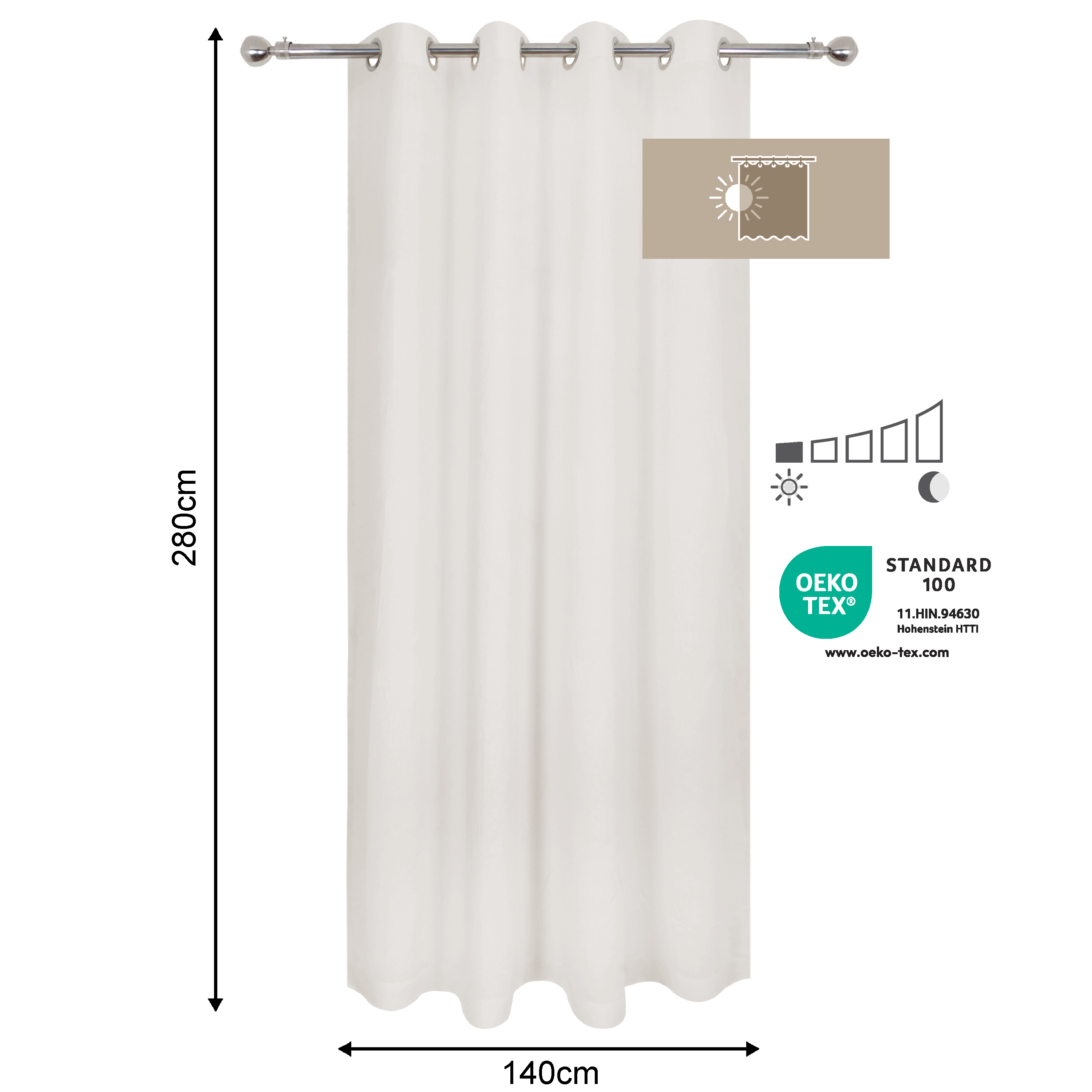 Cortinado ilhós Elara 140x280cm paper Inspire - 6