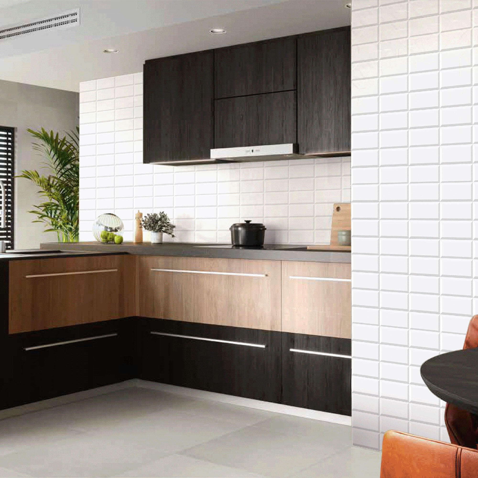 AZULEJO PASTA ROJA 10X20CM METROTILE BLANCO - 4