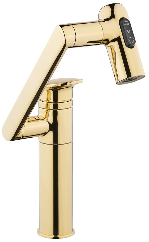 Bateria umywalkowa wysoka obrotowa złota LBL-28Z