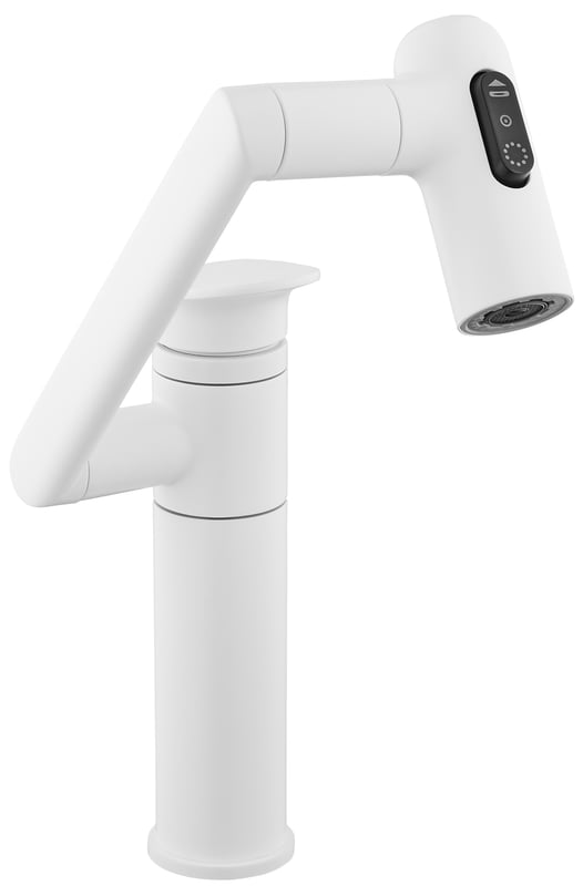 Bateria umywalkowa wysoka obrotowa biała LBL-28B