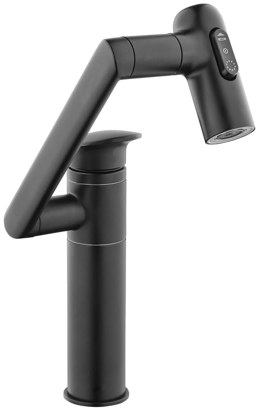 Bateria umywalkowa wysoka obrotowa czarna LBL-28C