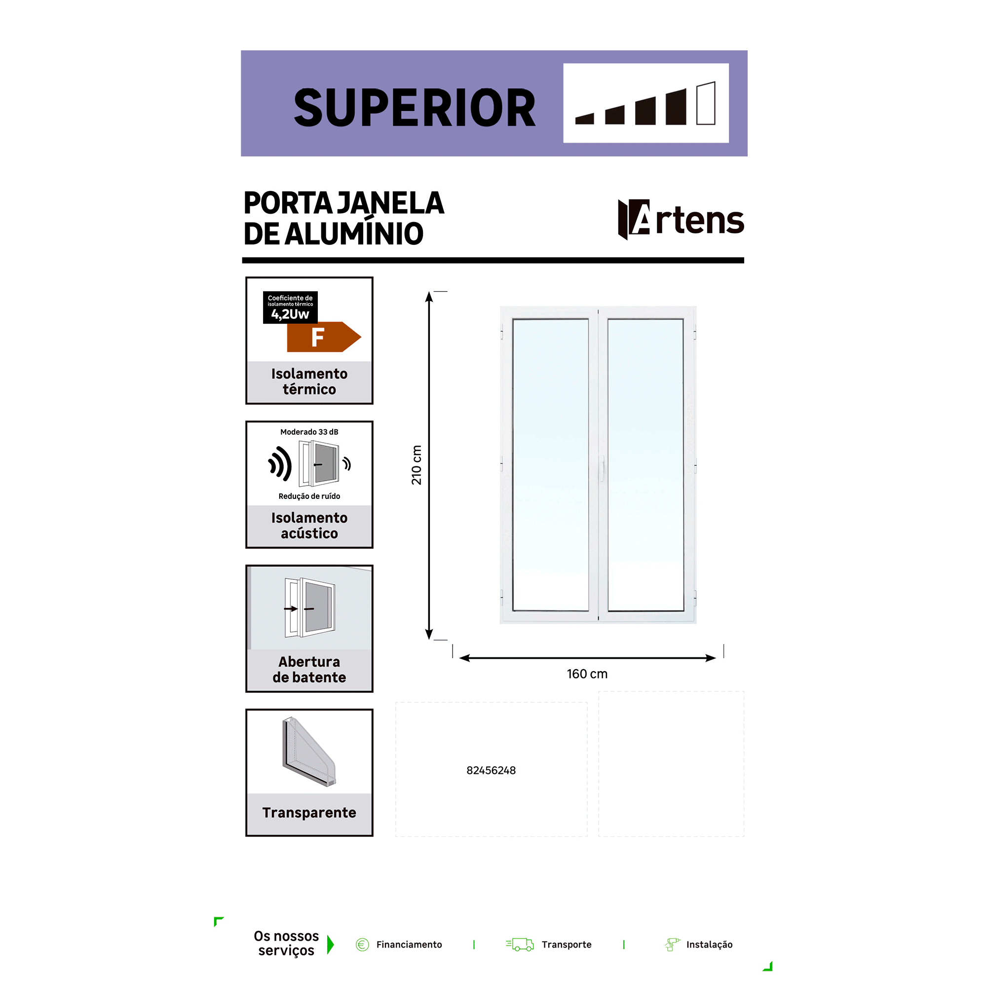 Janela de alumínio abatível Isoxa 160X210 cm direita branco - 7