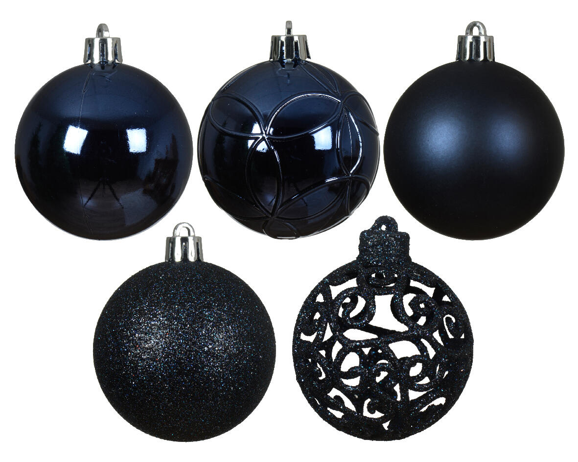 Sfera natalizia in polistirene blu Ø 6 cm confezione da 35 pezzi - 2