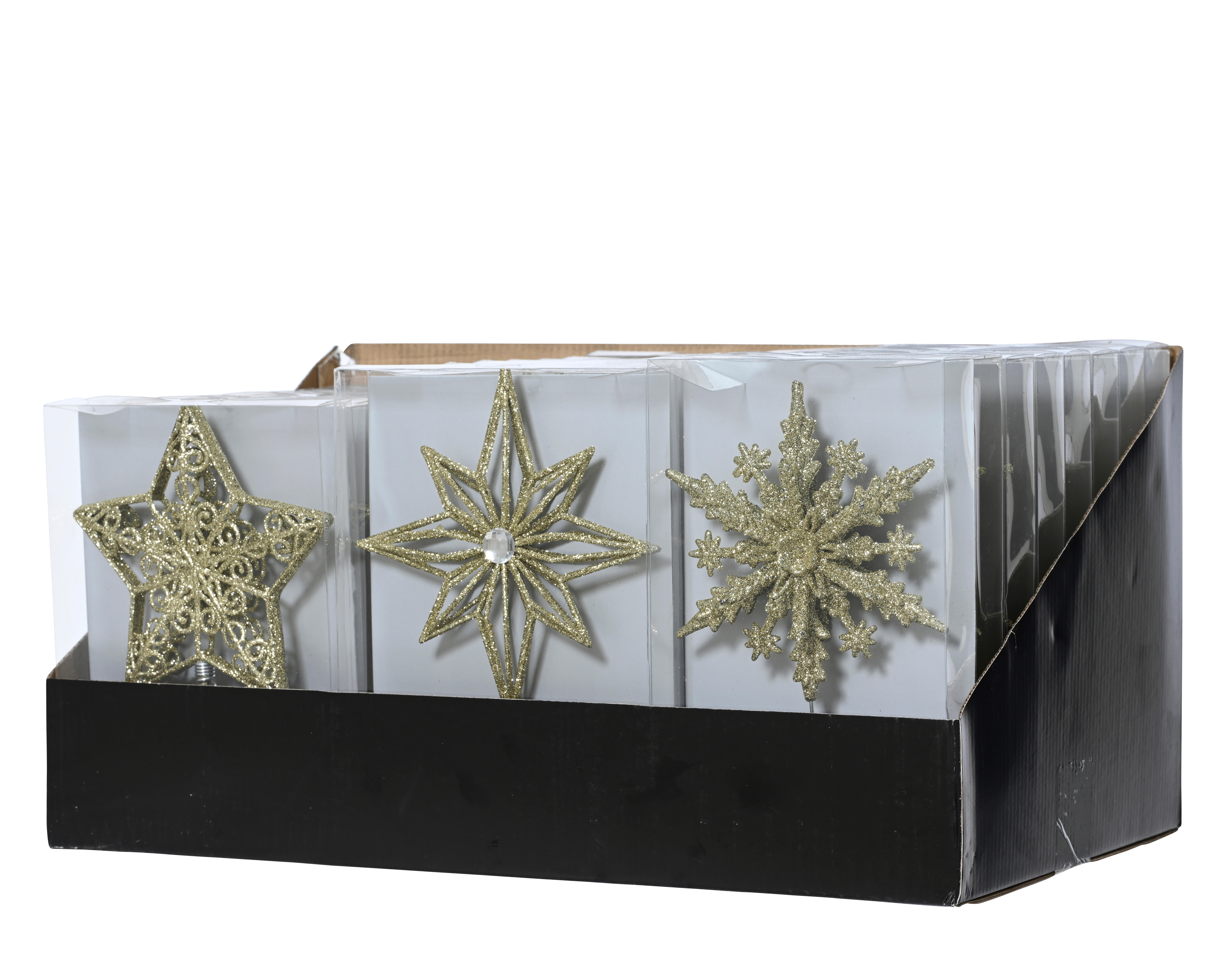 Puntale per albero di natale in poliestere oro H 22.5 x L 16 x P 3 cm - 3