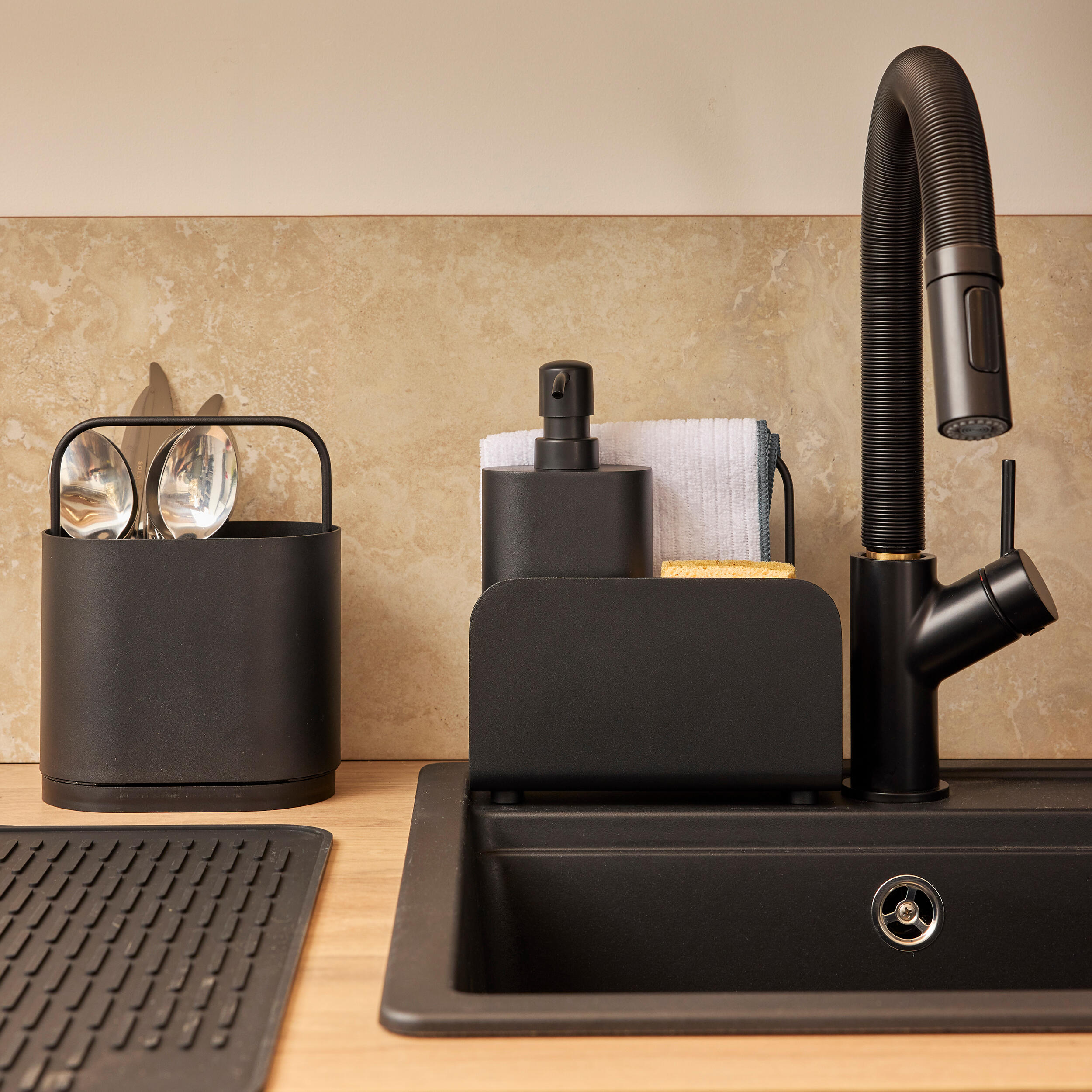 Organizador para el fregadero Casual negro - 7