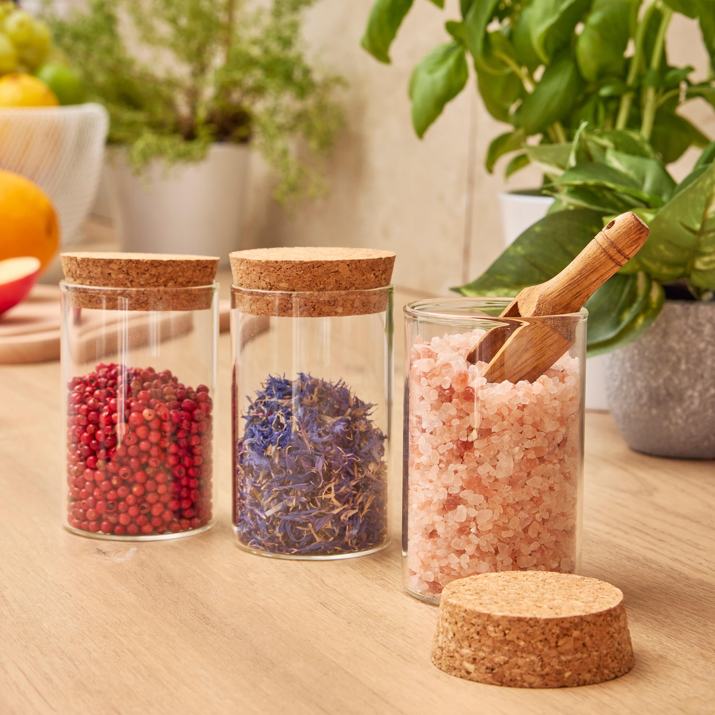 Frasco para alimentos 3 unidades 0.175 Litros redondo 6 x 10.5 x 10.5 cm transparente vidro Delinia Scandi - 2