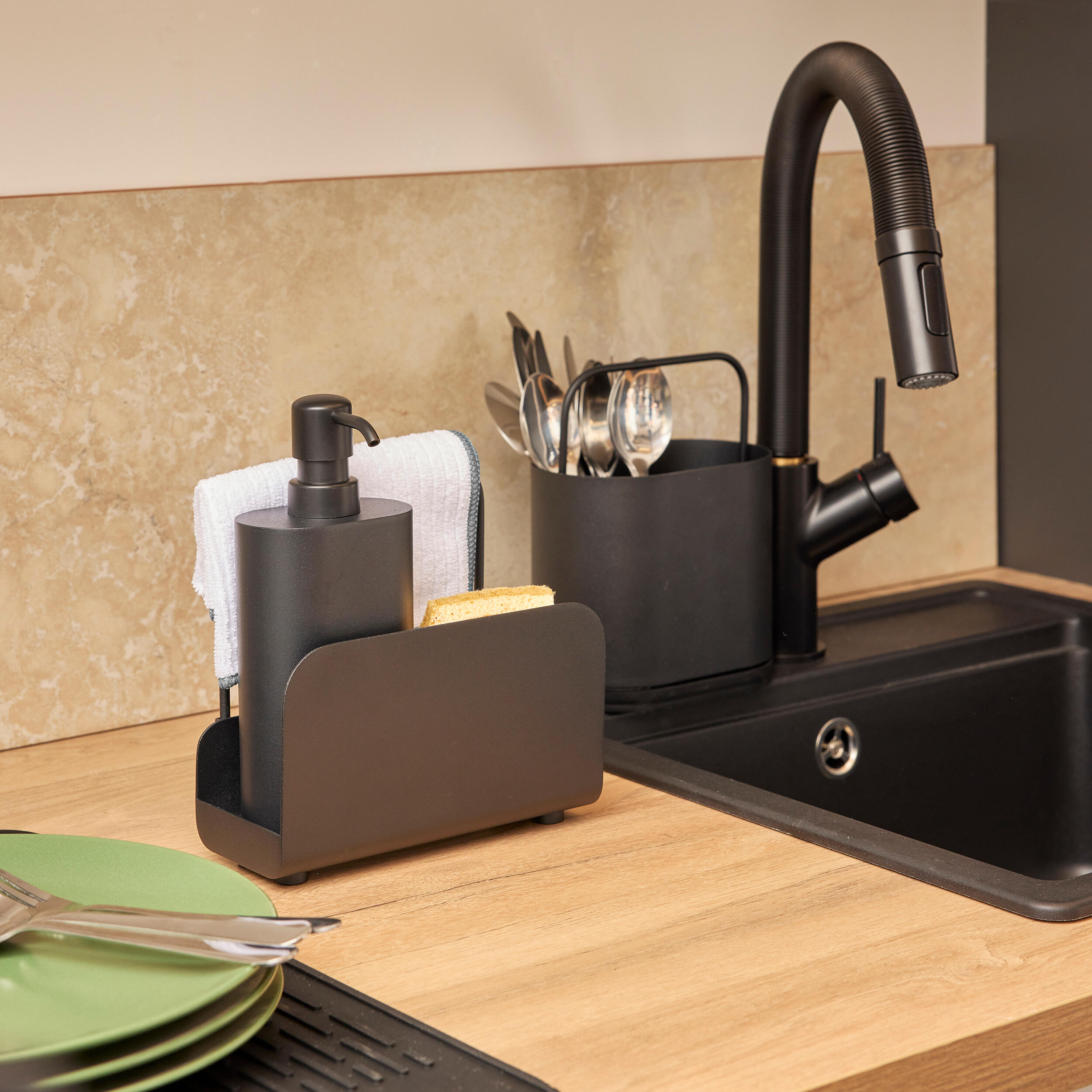 Organizador para el fregadero Casual negro - 5