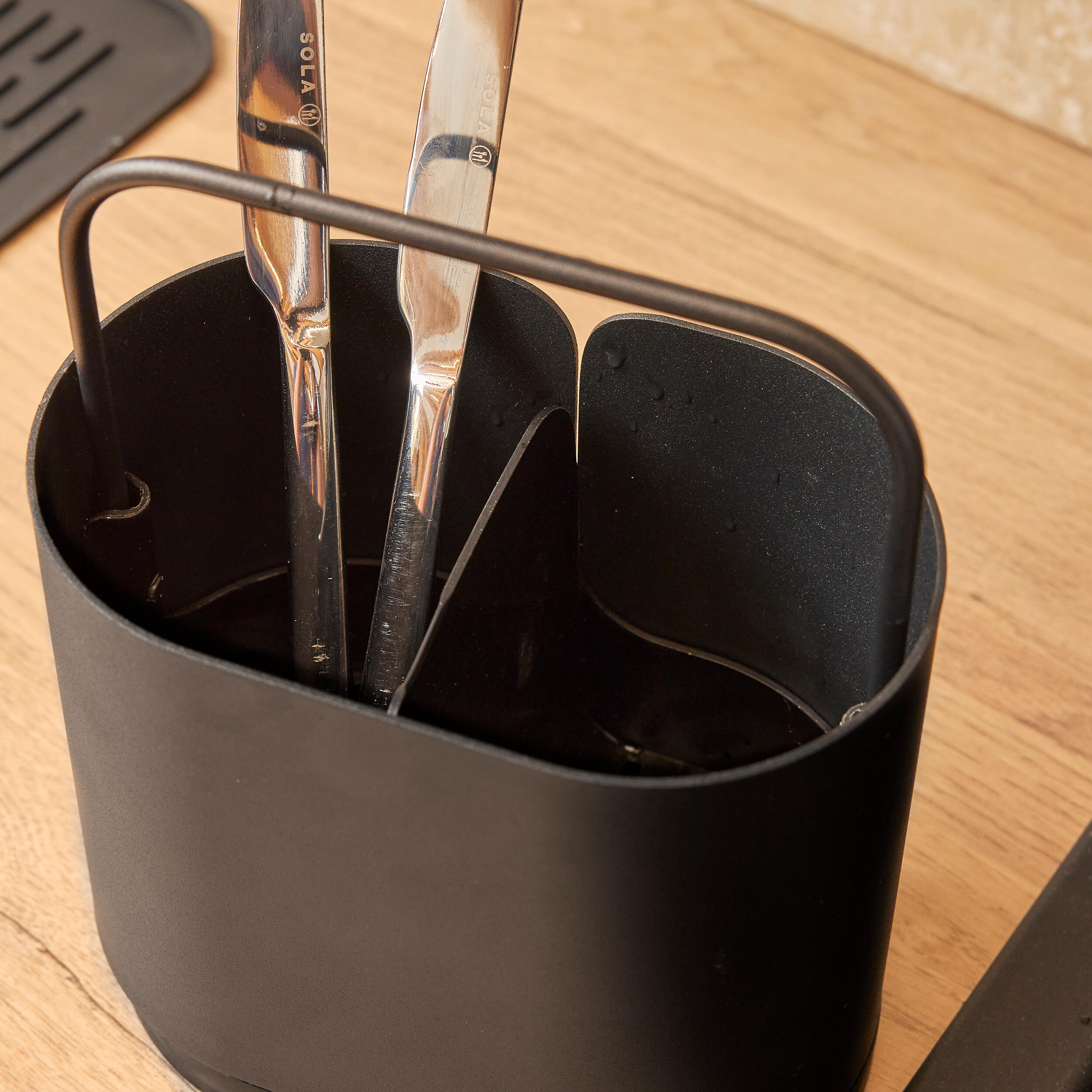 Escorredor para talheres aço 9.9 x 15.5 x 19.4 cm preto Delinia Casual - 7