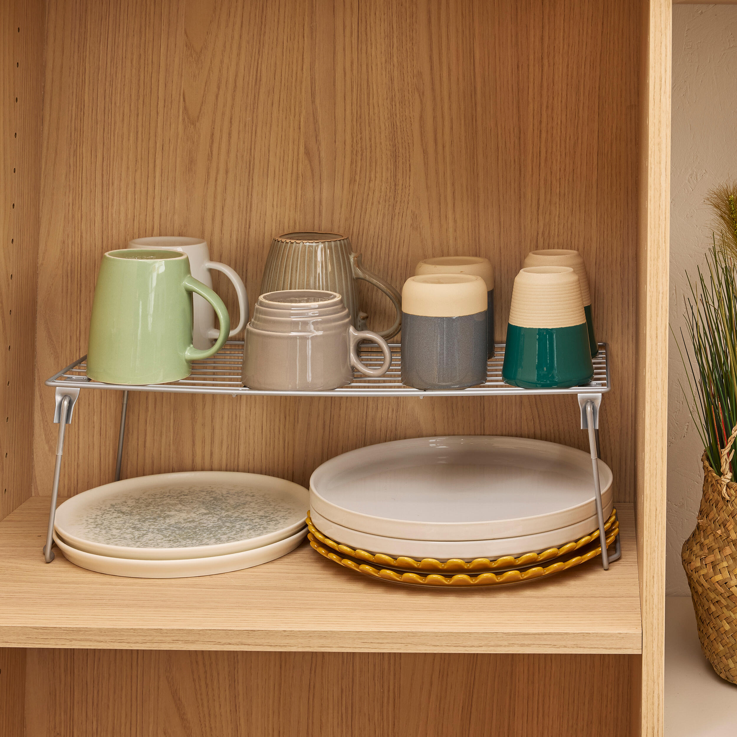 Prateleira economizadora de espaço para móvel superior 47 x 20 x 15 cm aço cinza - 2