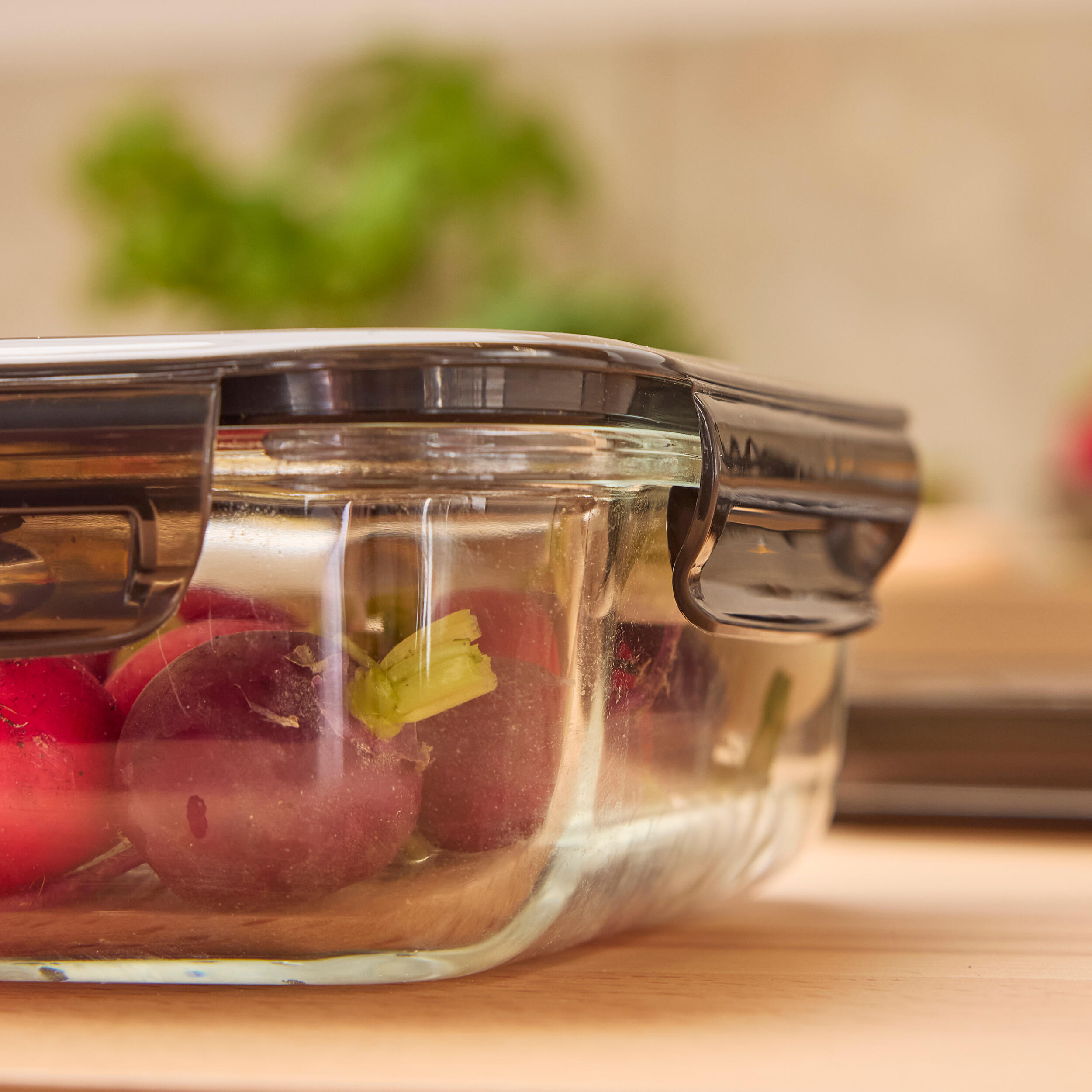 Set de 3 boîtes hermétiques en verre DELINIA, couvercles noir - 9