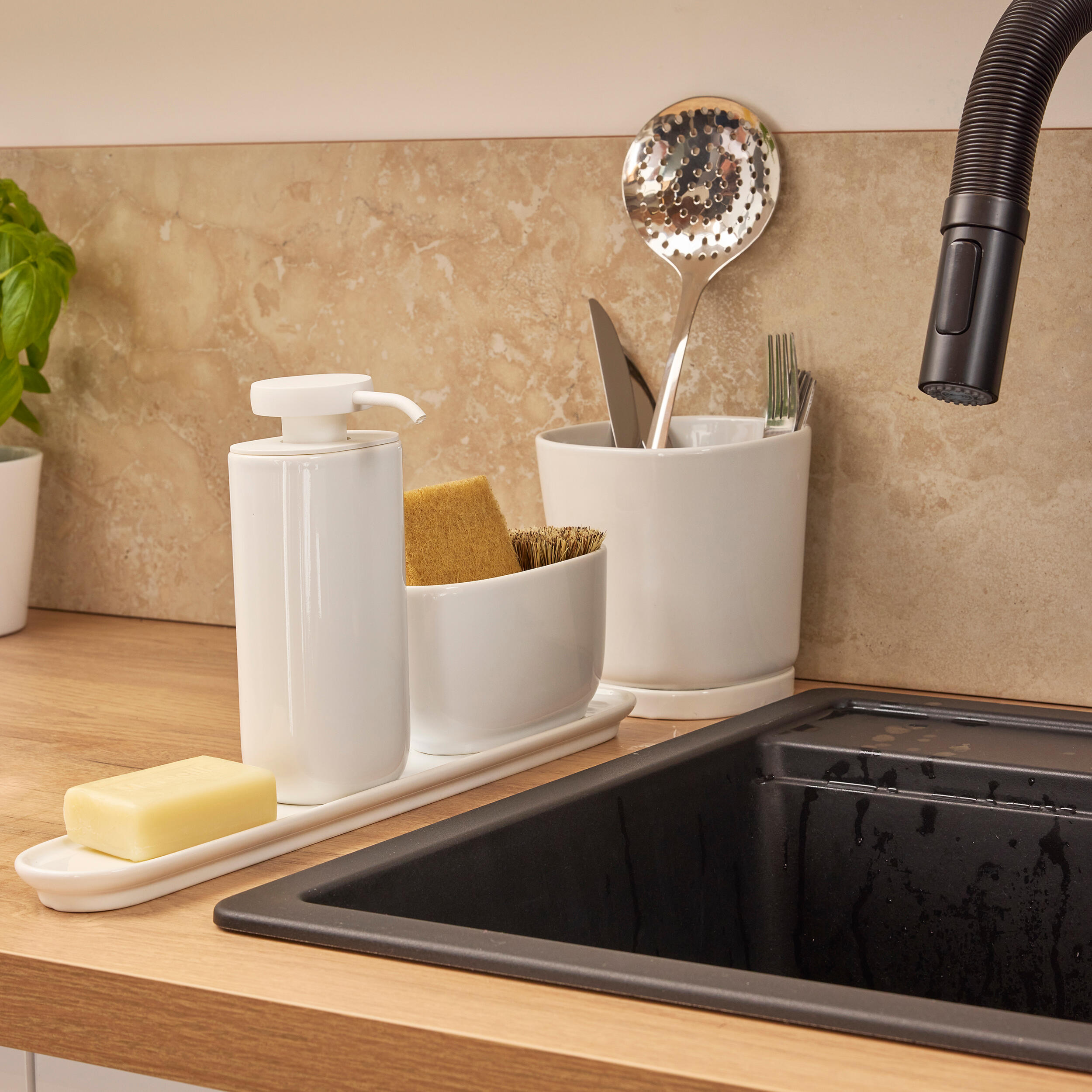 Bandeja multifunções cerâmico 7 x 2 x 2 cm branco Delinia Scandi - 10