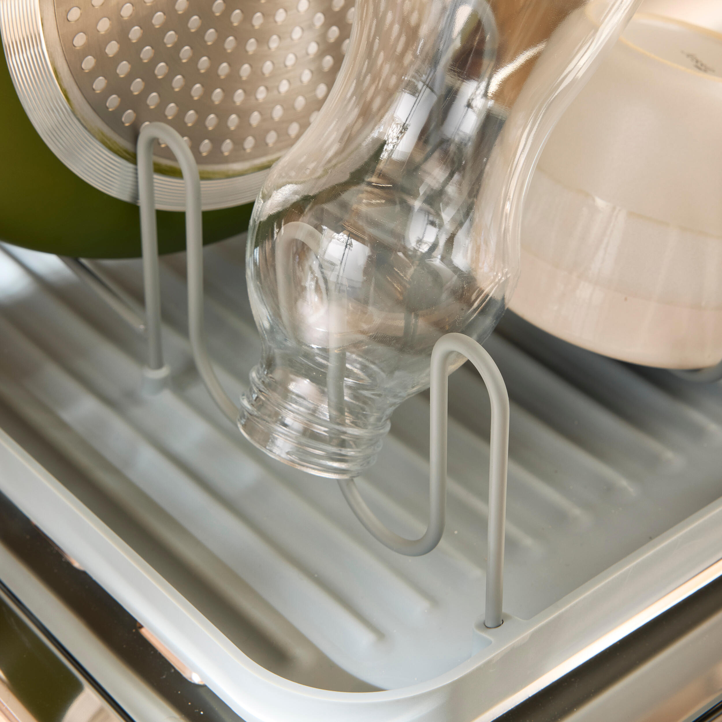 Egouttoir à vaisselle gris céladon DELINIA Eleki compact L.40 x l.22.2cm - 6