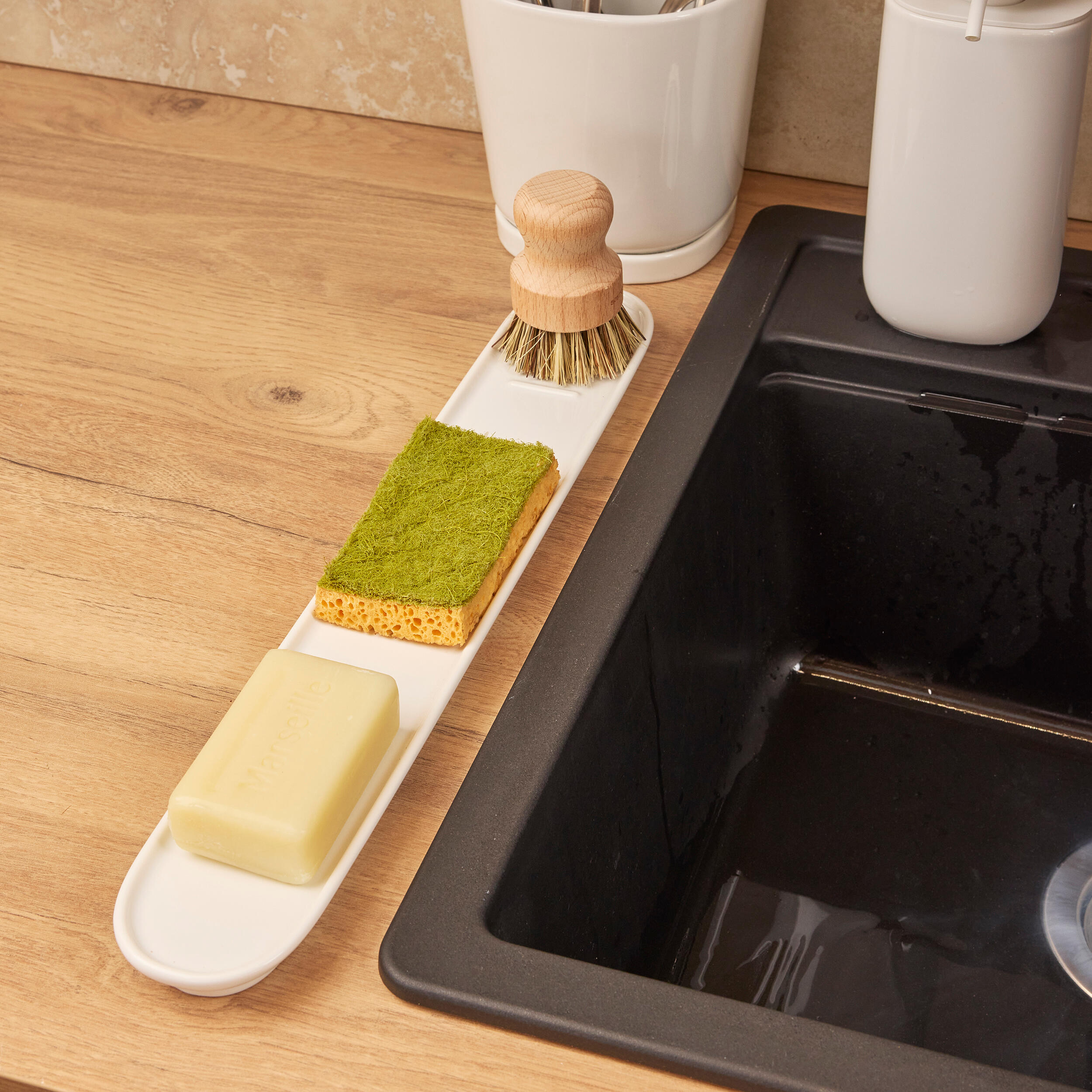 Bandeja multifunções cerâmico 7 x 2 x 2 cm branco Delinia Scandi - 9