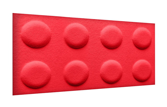 Panele ścienne 3D filcowe Klocek czerwony 60x30 cm