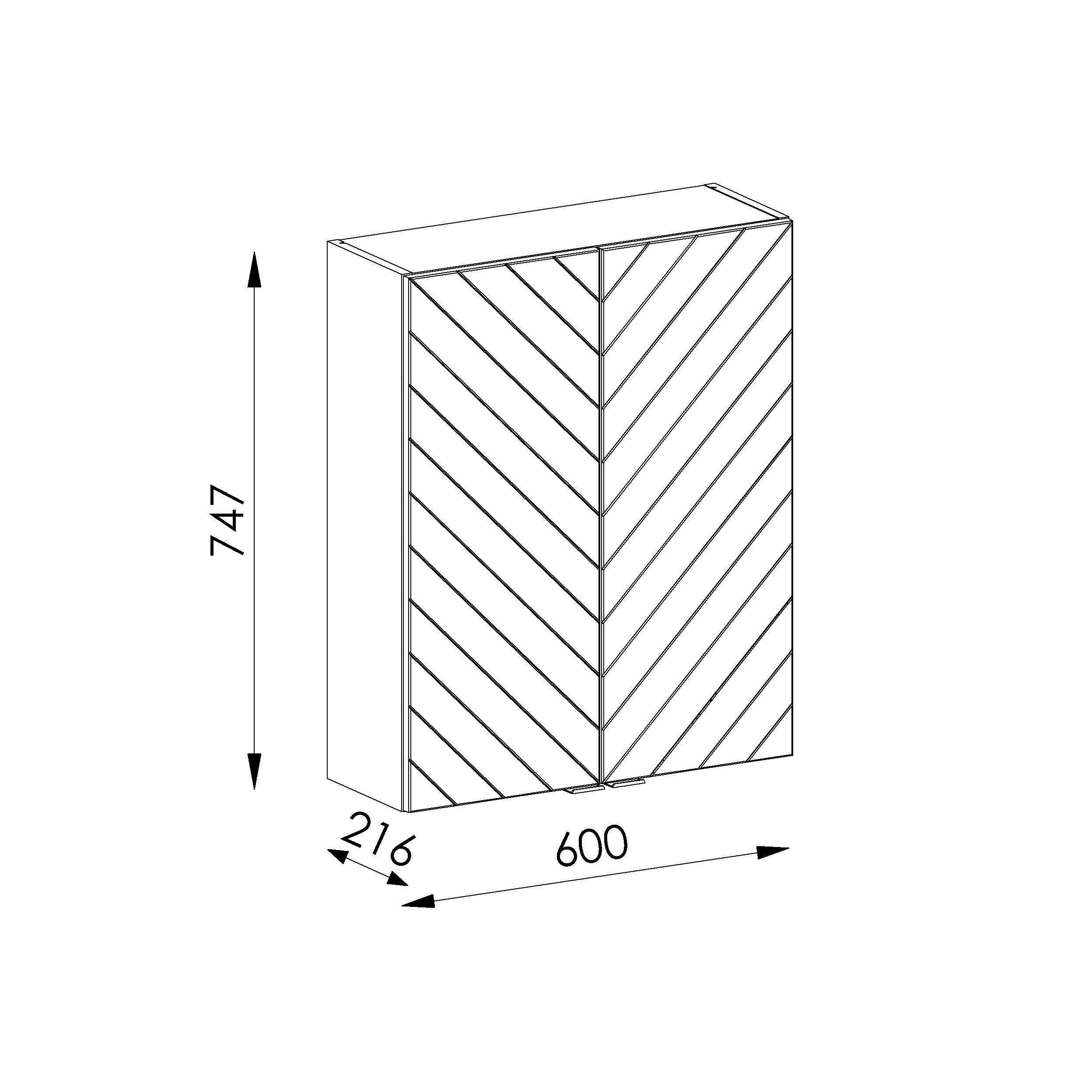 Szafka łazienkowa wisząca Vixana 60x21.6x74.7 cm kaszmir Mirano - 5