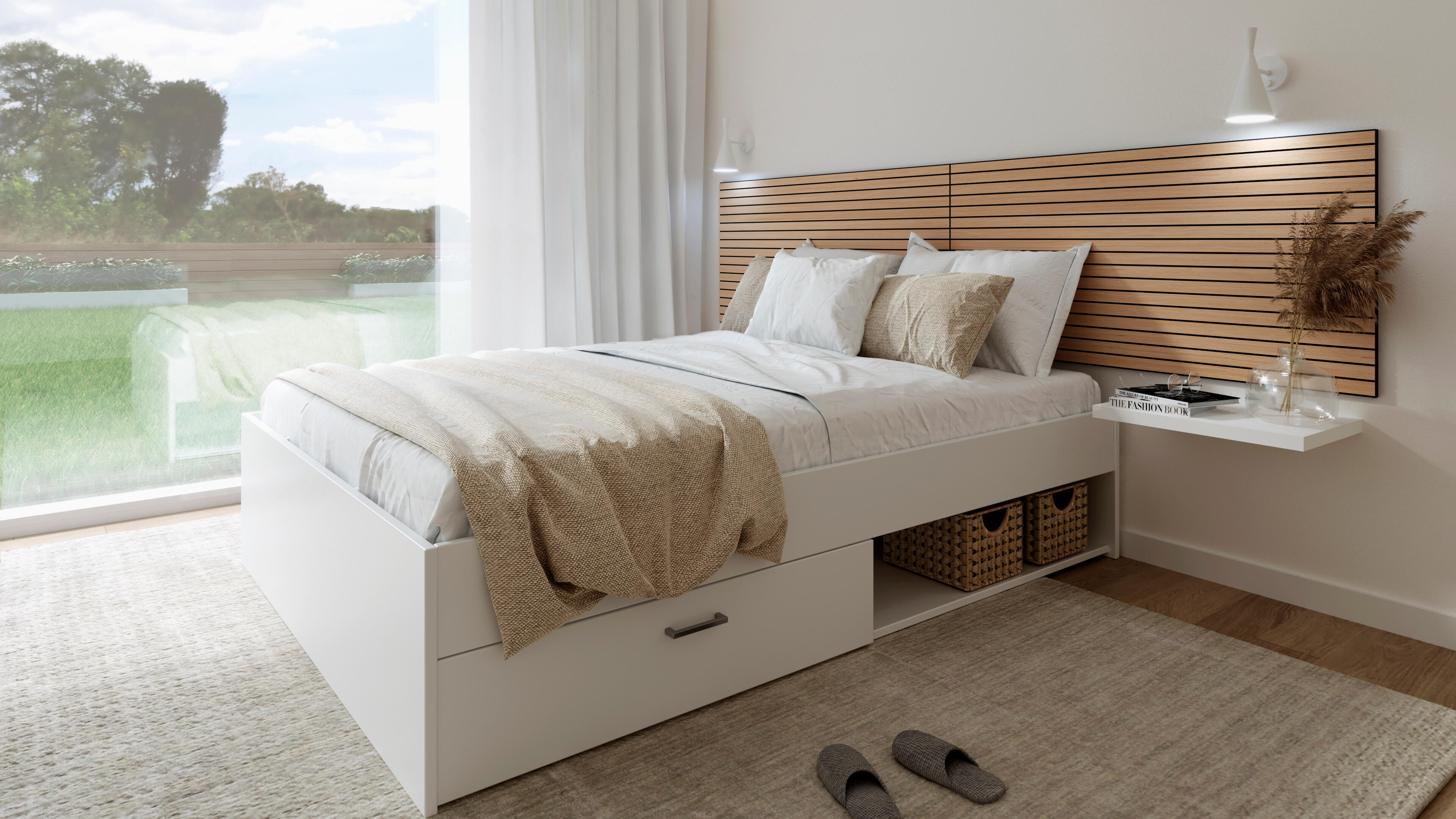 Revestimiento de pared palillería efecto 3D MDF Equa color roble/negro 119x59,6 cm - 9