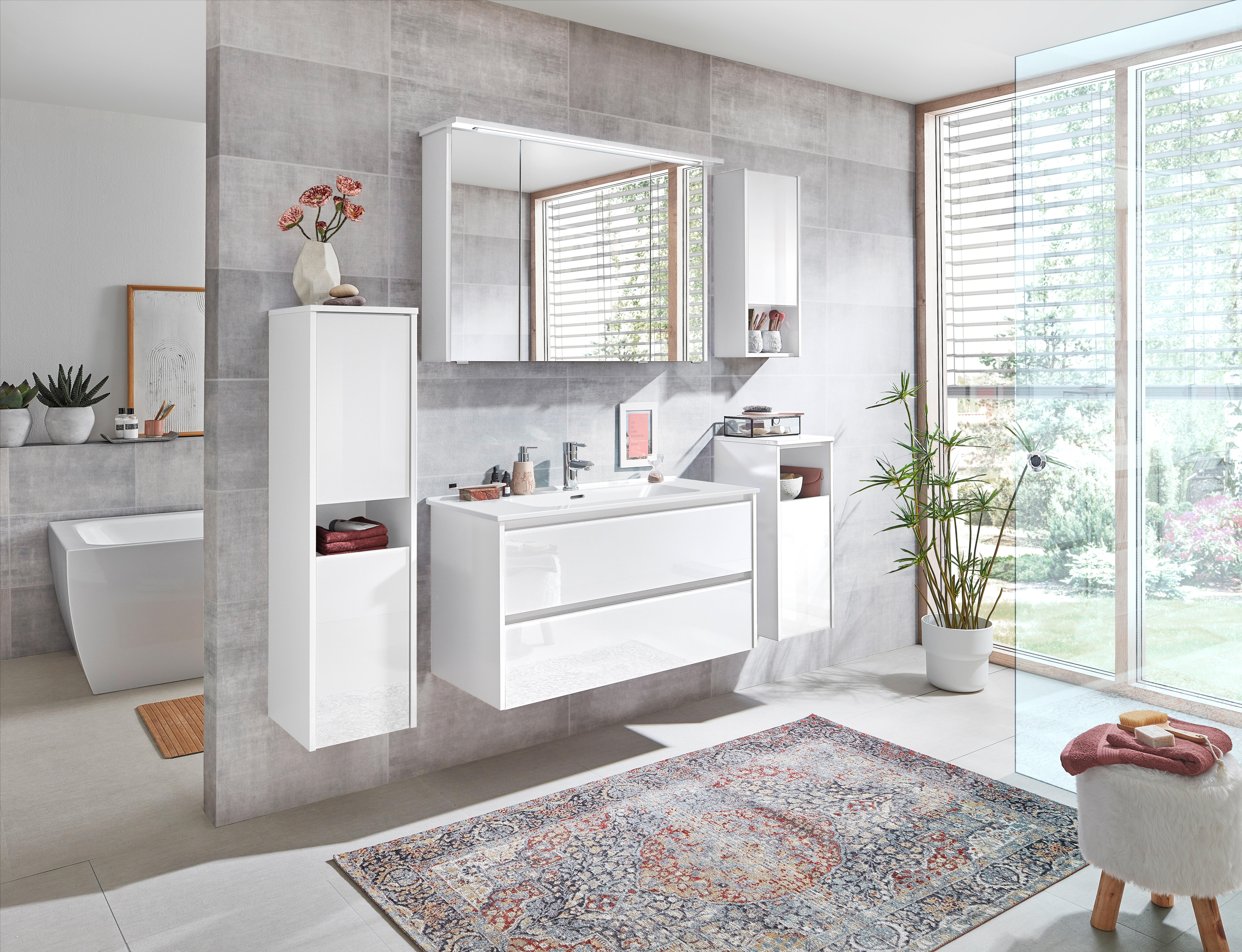 Armario de baño con luz cadiz blanco 100x72x16 cm