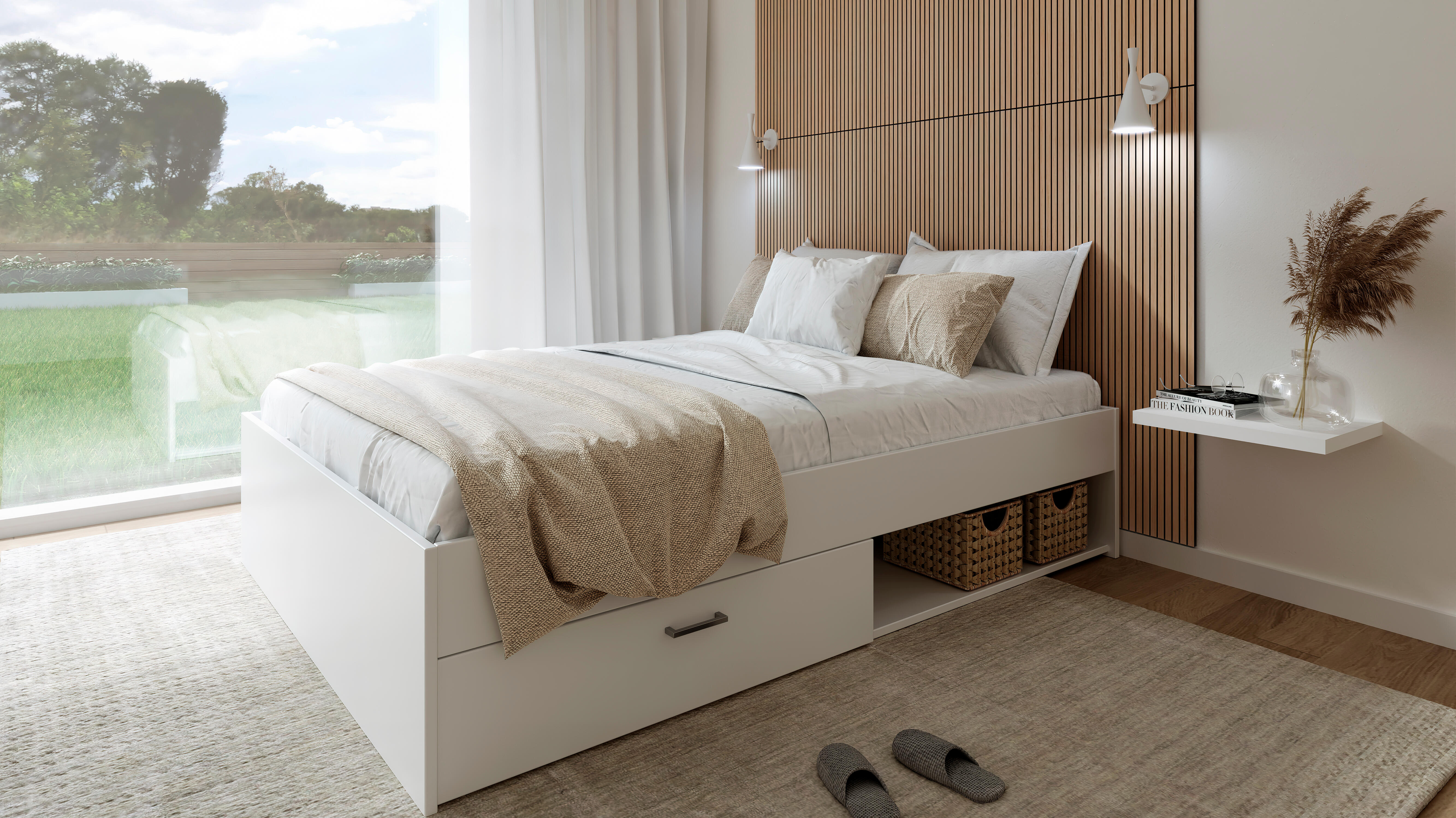 Revestimiento de pared palillería efecto 3D MDF Equa color roble/negro 119x59,6 cm - 2