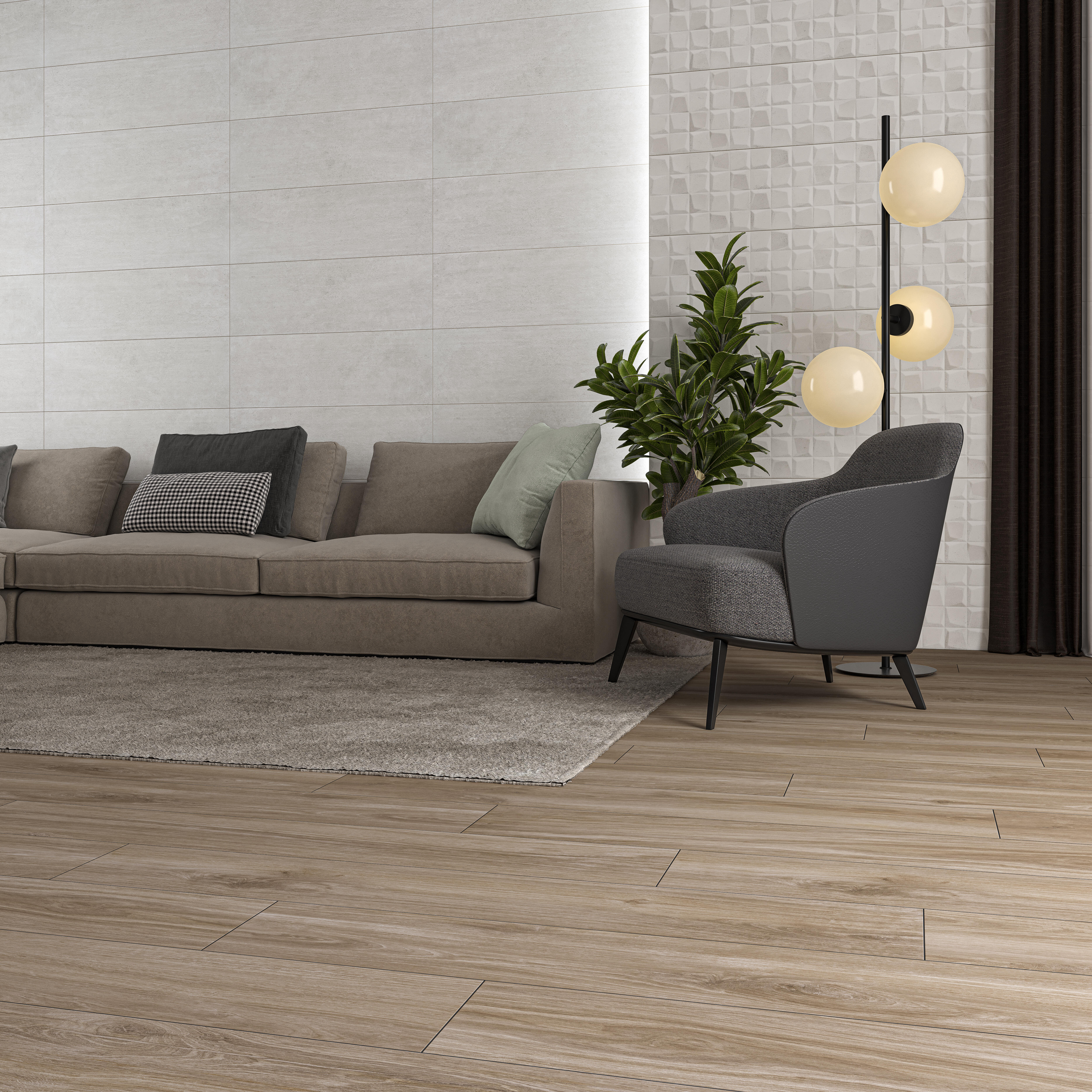 Revestimiento de pared decorativo efecto madera de PVC Artens Oak color roble de 120x16.5 cm - 9