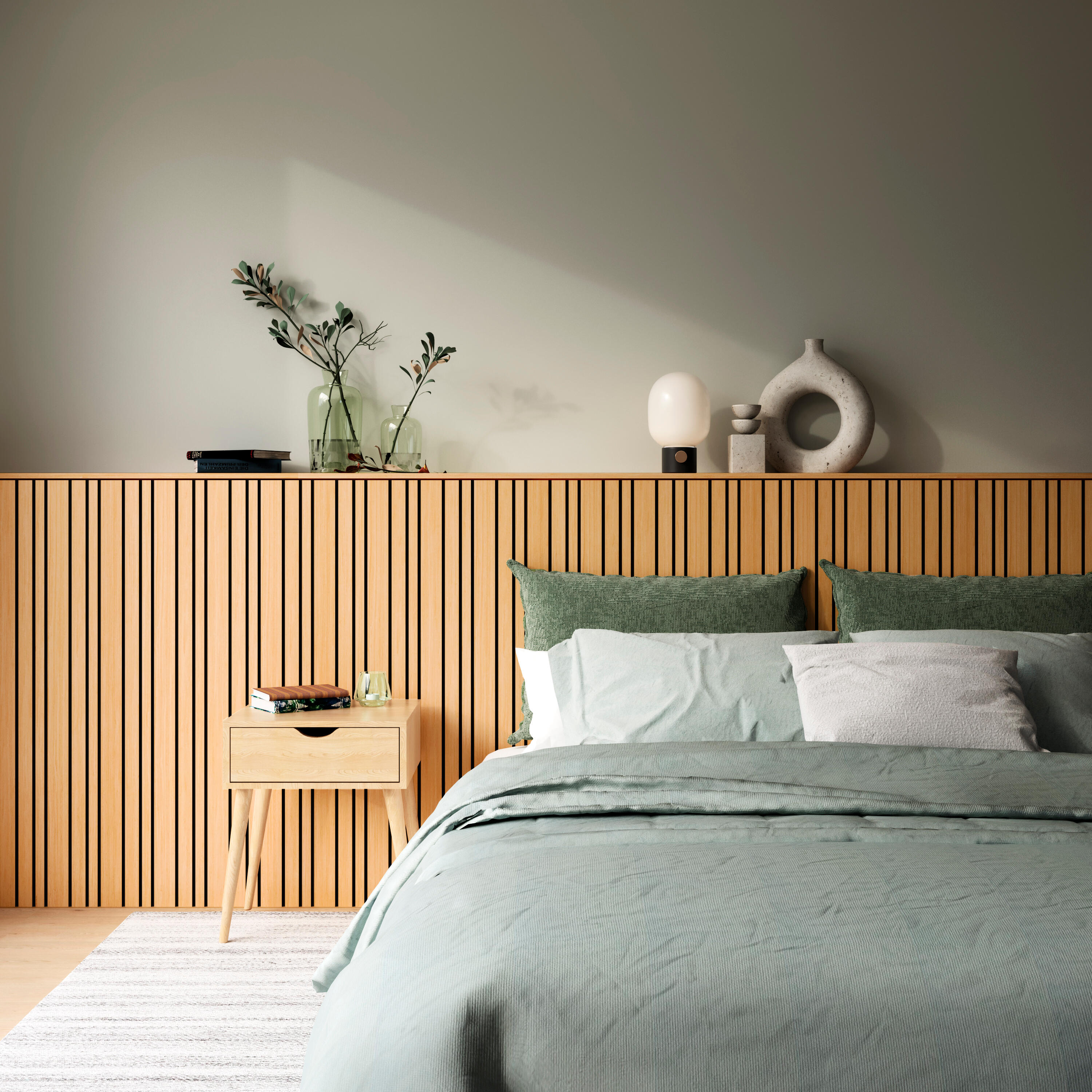 Revestimiento de pared palillería efecto 3D MDF Desi color roble/negro 119x59 cm - 10