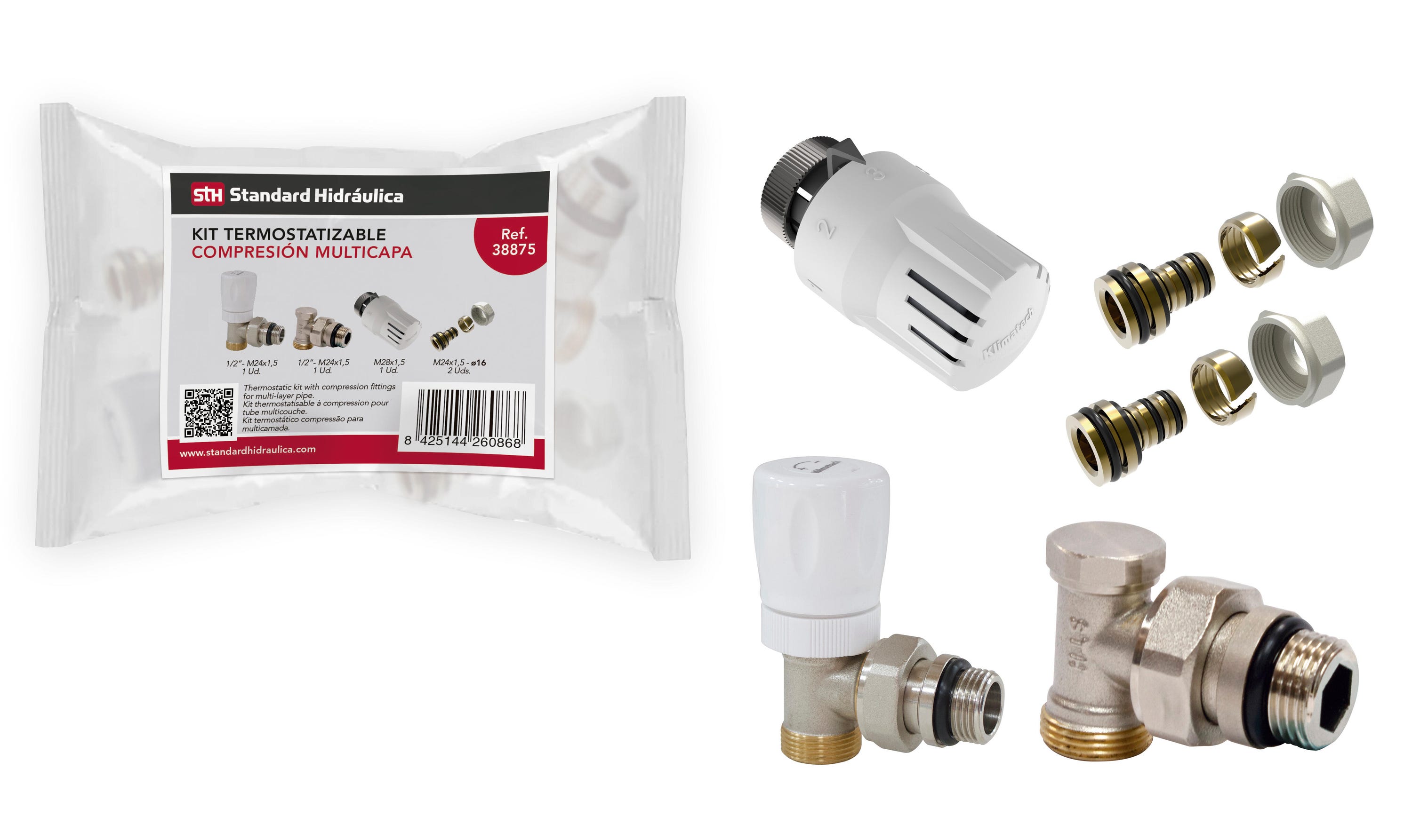 Kit de válvula termostática para radiador STANDARD HIDRÁULICA