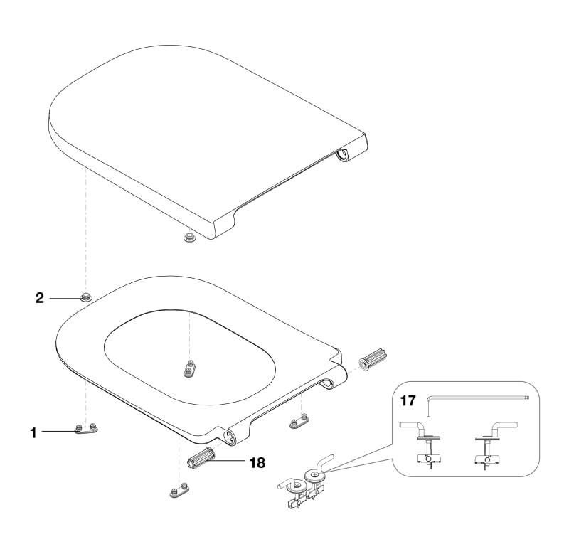 Tapa WC ROCA Gap Square Supralit® blanco 451 x 350 x 46 mm - 2