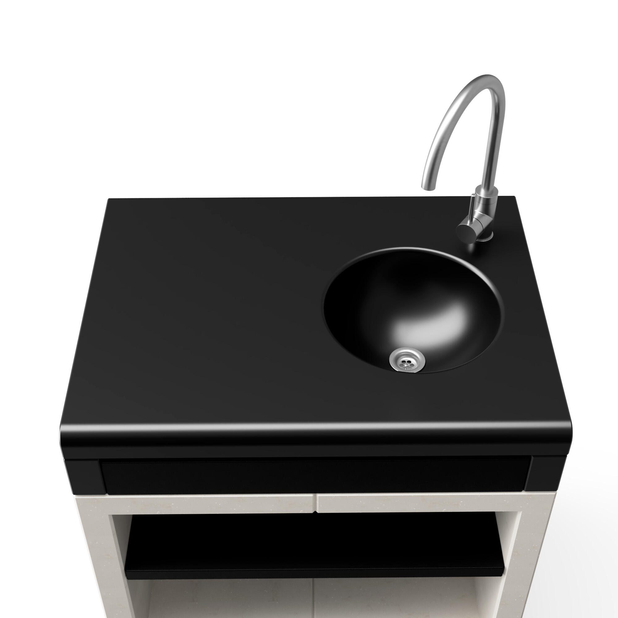 Bancada moderna 81x63x84 cm branco/preto com cuba Tuozi - 3