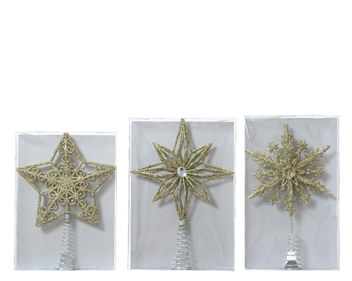 Puntale per albero di natale in poliestere oro H 22.5 x L 16 x P 3 cm - 2