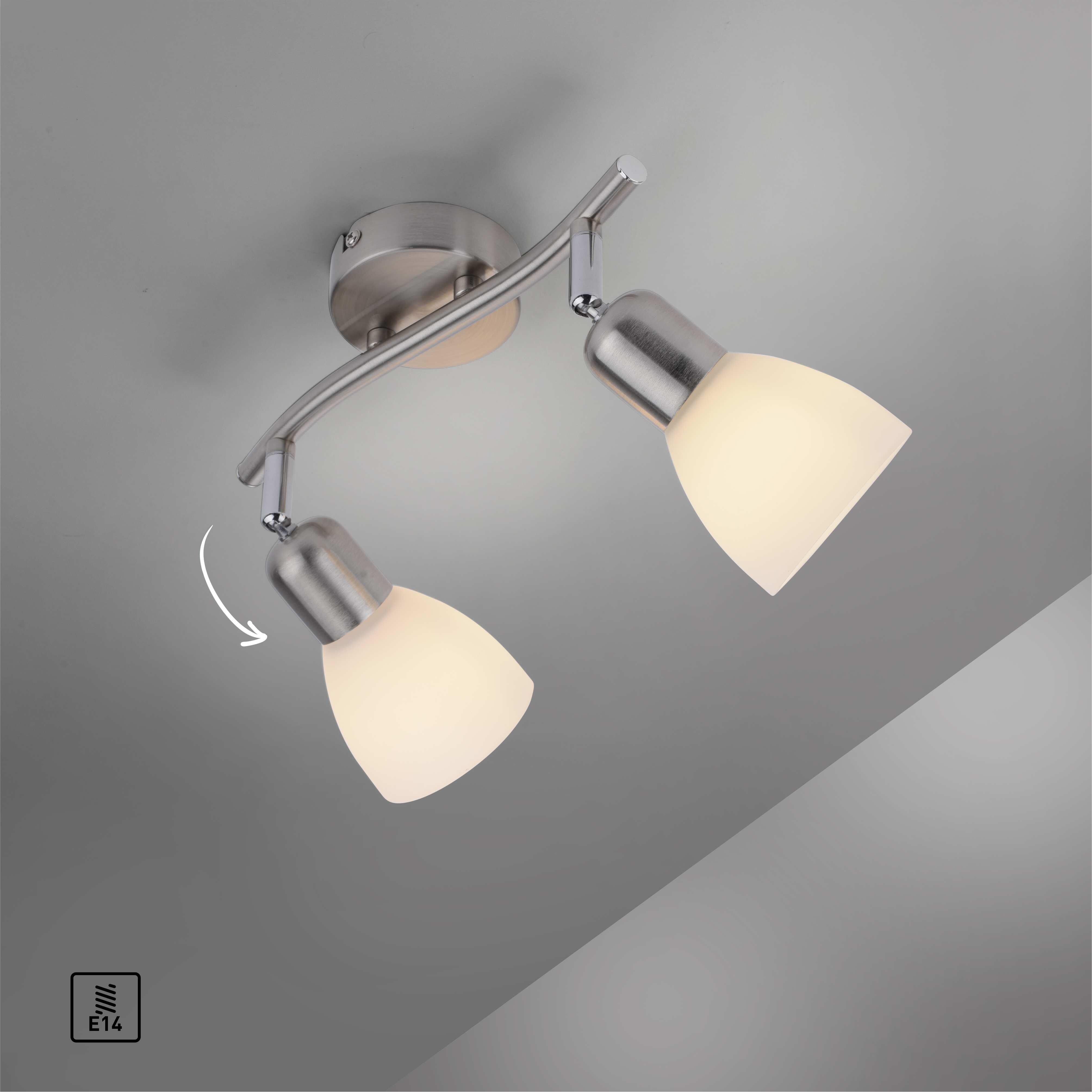 Foco Karo  con casquillo E14 gris / plata 23 cm  - 4