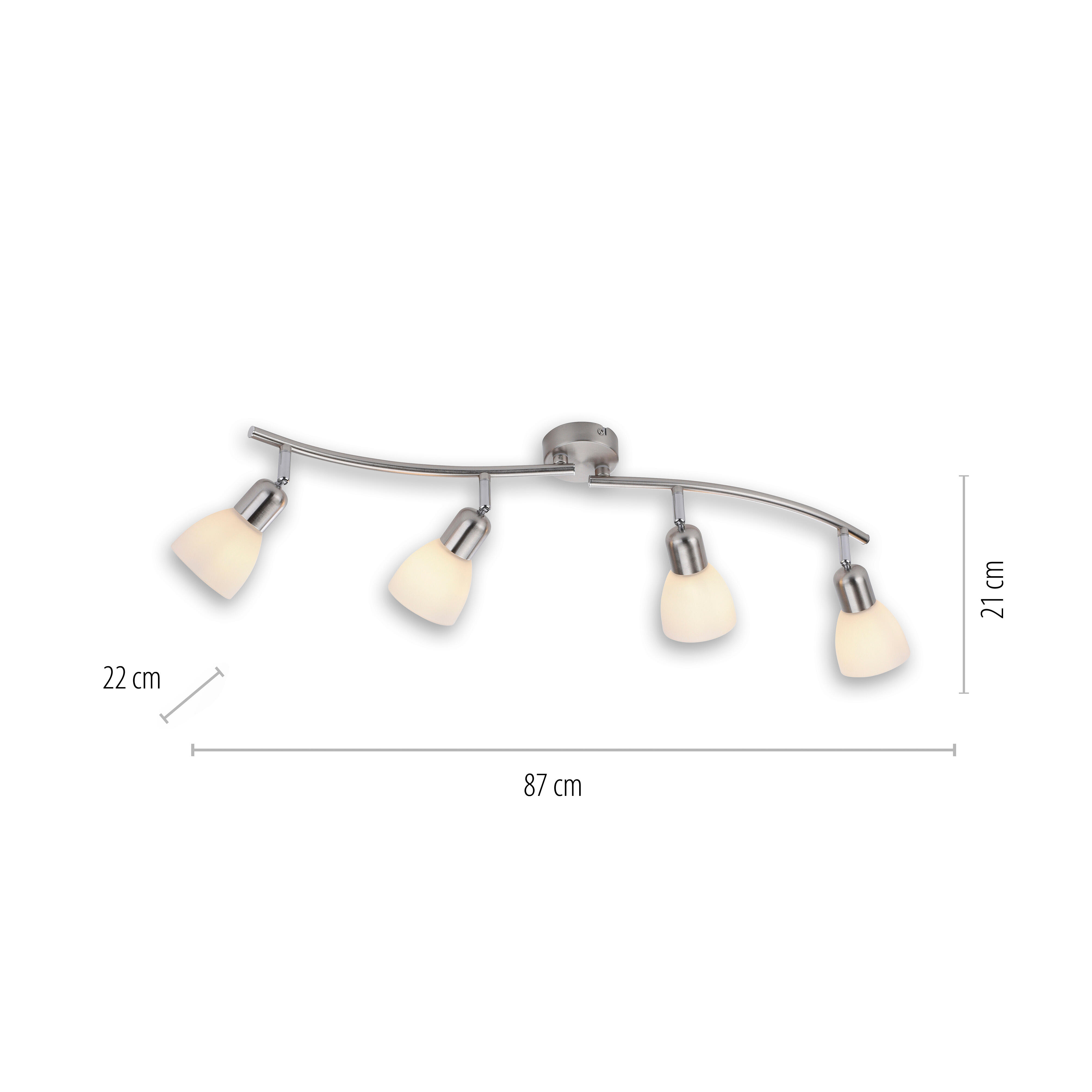 Foco Karo con casquillo E14 gris / plata 83 cm - 2