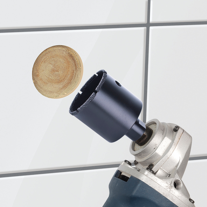 Trepan diamant wolfcraft grès cérame meuleuse