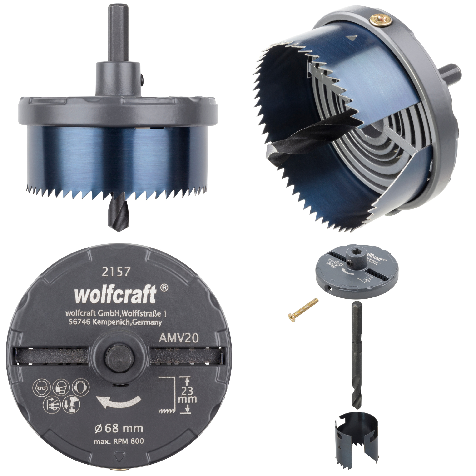 Scie cloche bois/plastique/plâtre wolfcraft diam.68mm - 2