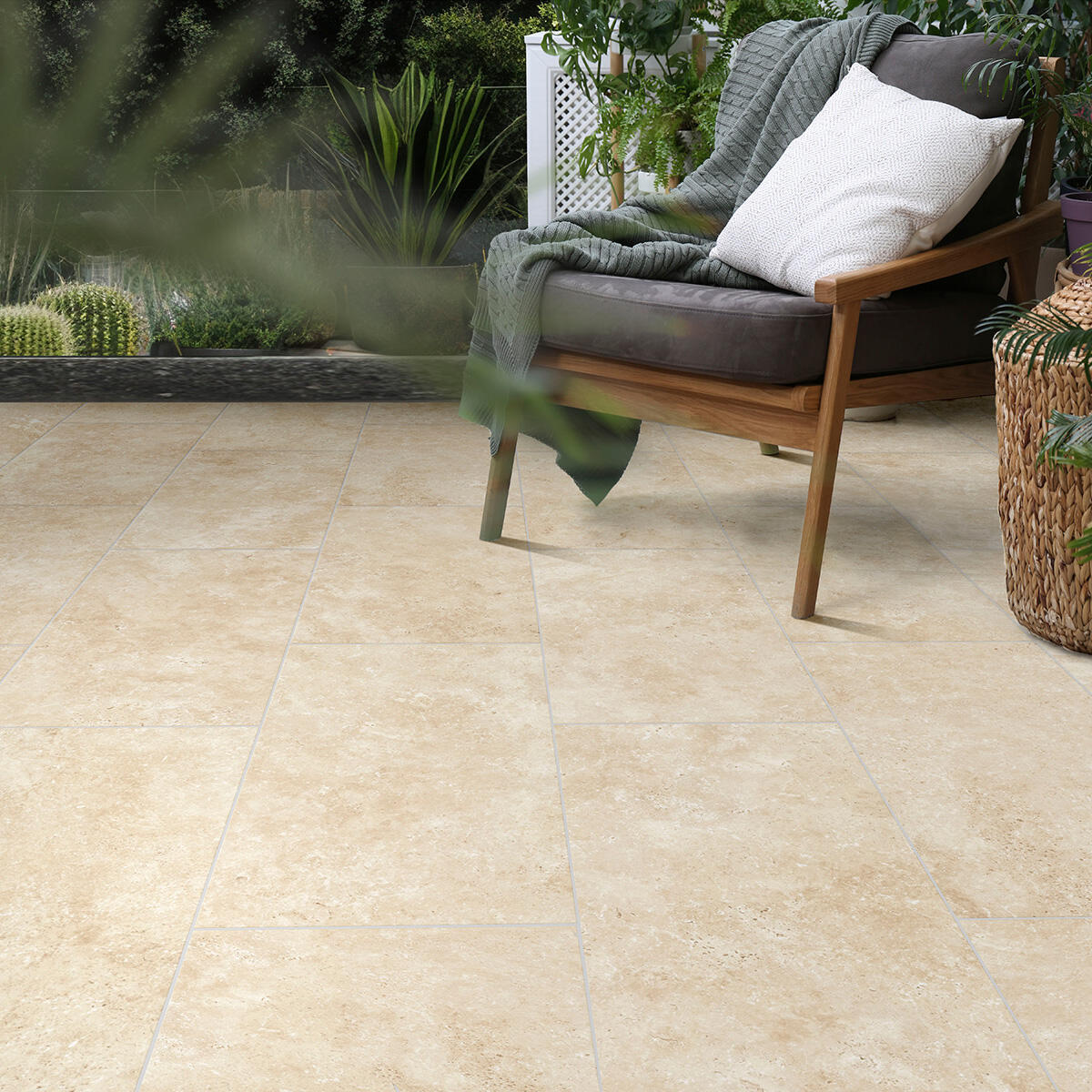 Carrelage sol extérieur effet beige Tiber l.60.4 x L.30 cm - 2