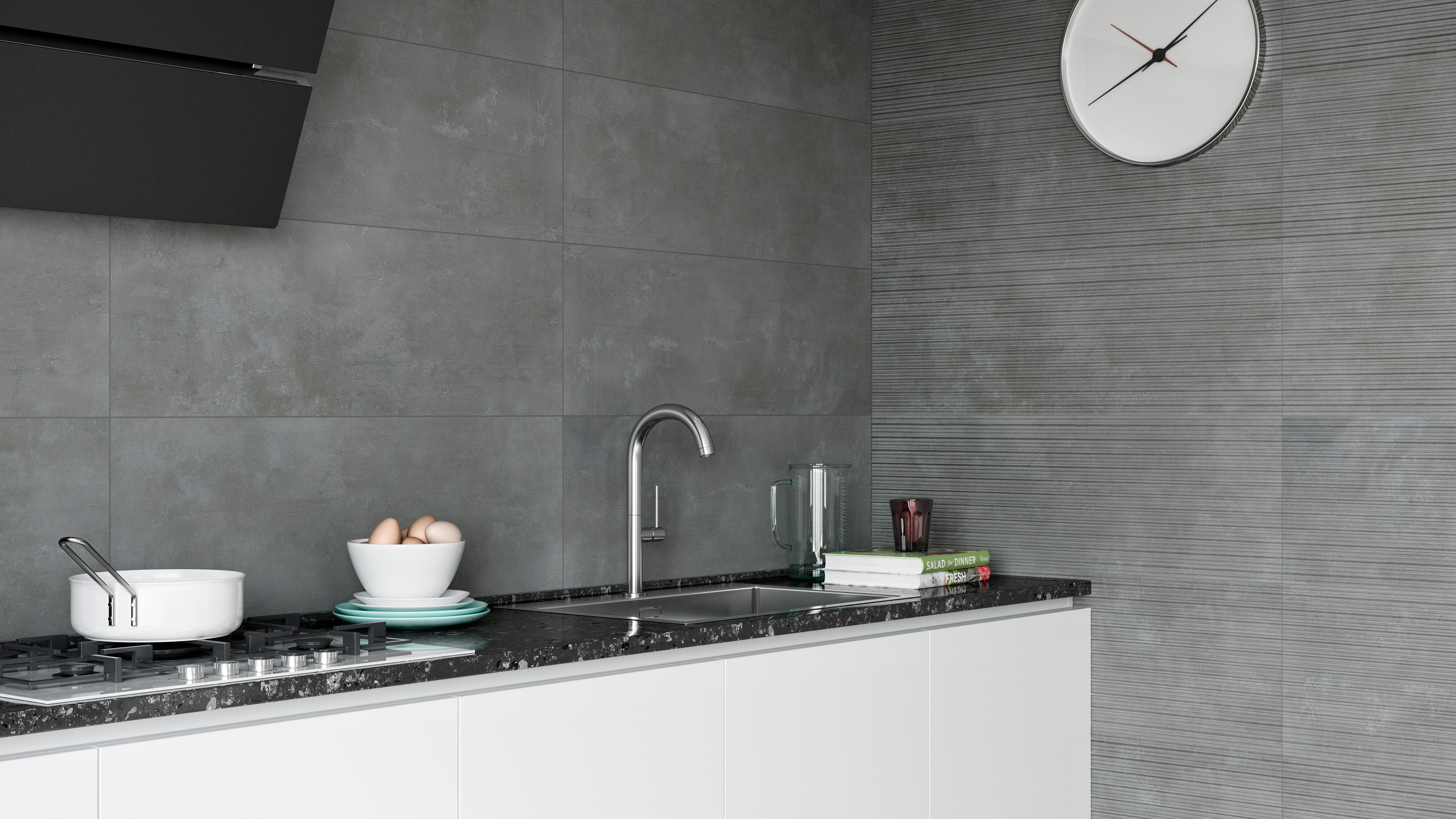 Suelo/azulejo porcelánico new spazio efecto cemento black 31.6x60.8 cm c1 artens