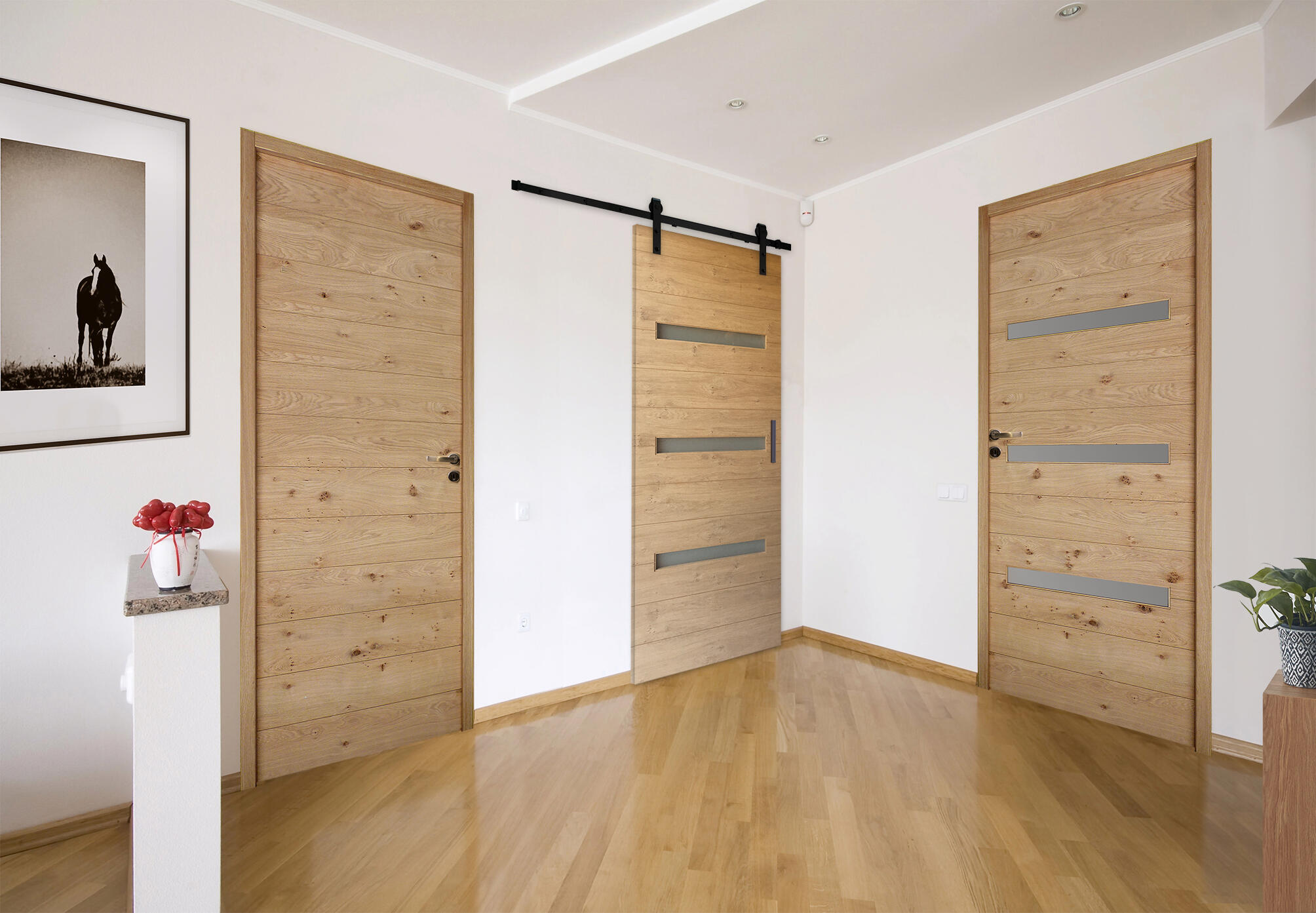 Porte coulissante bois Noe , H.204 x l.73 cm - 3