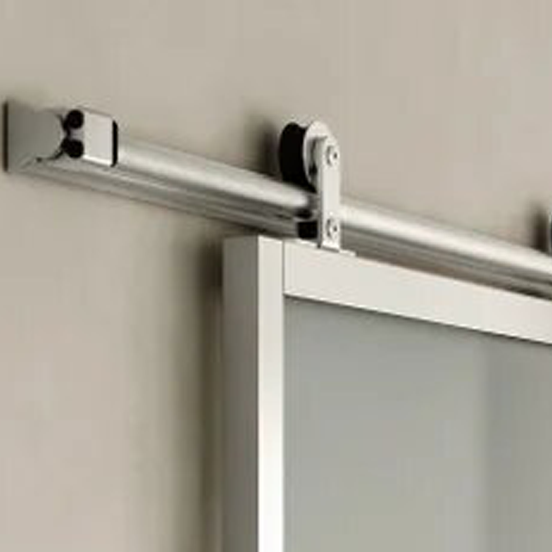 Sistema scorrevole Loft in alluminio argento anodizzato per anta in metallo e legno, L 186 x H 3.5 cm - 4