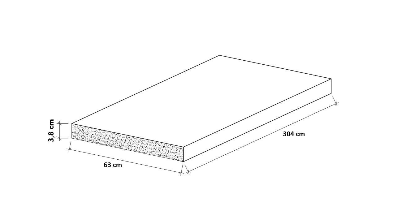 Encimera de cocina laminada Milos madera 803 304x63 cm espesor 38mm - 2