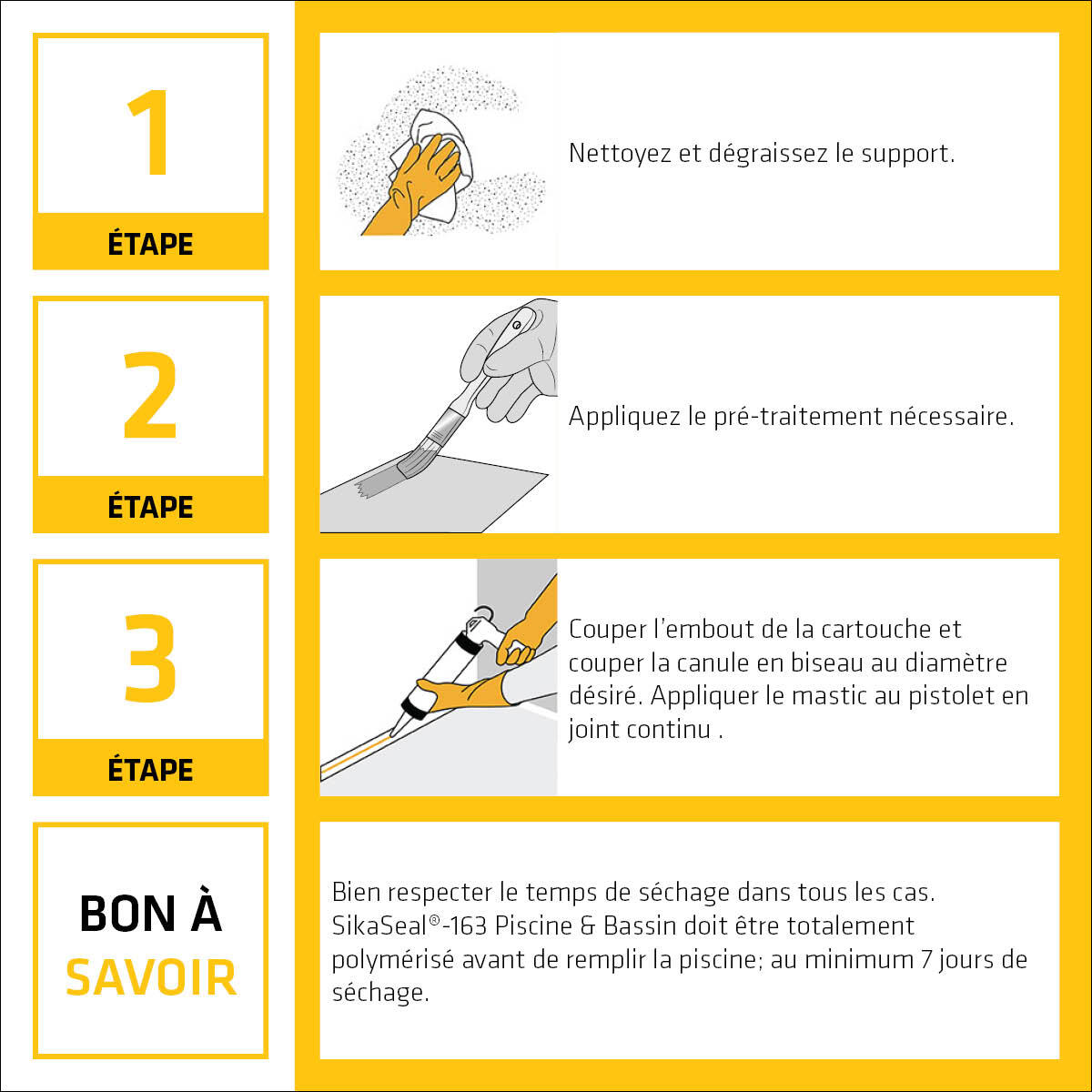 Mastic silicone SIKA Sikaseal Piscine & Bassin blanc 300ml - 5