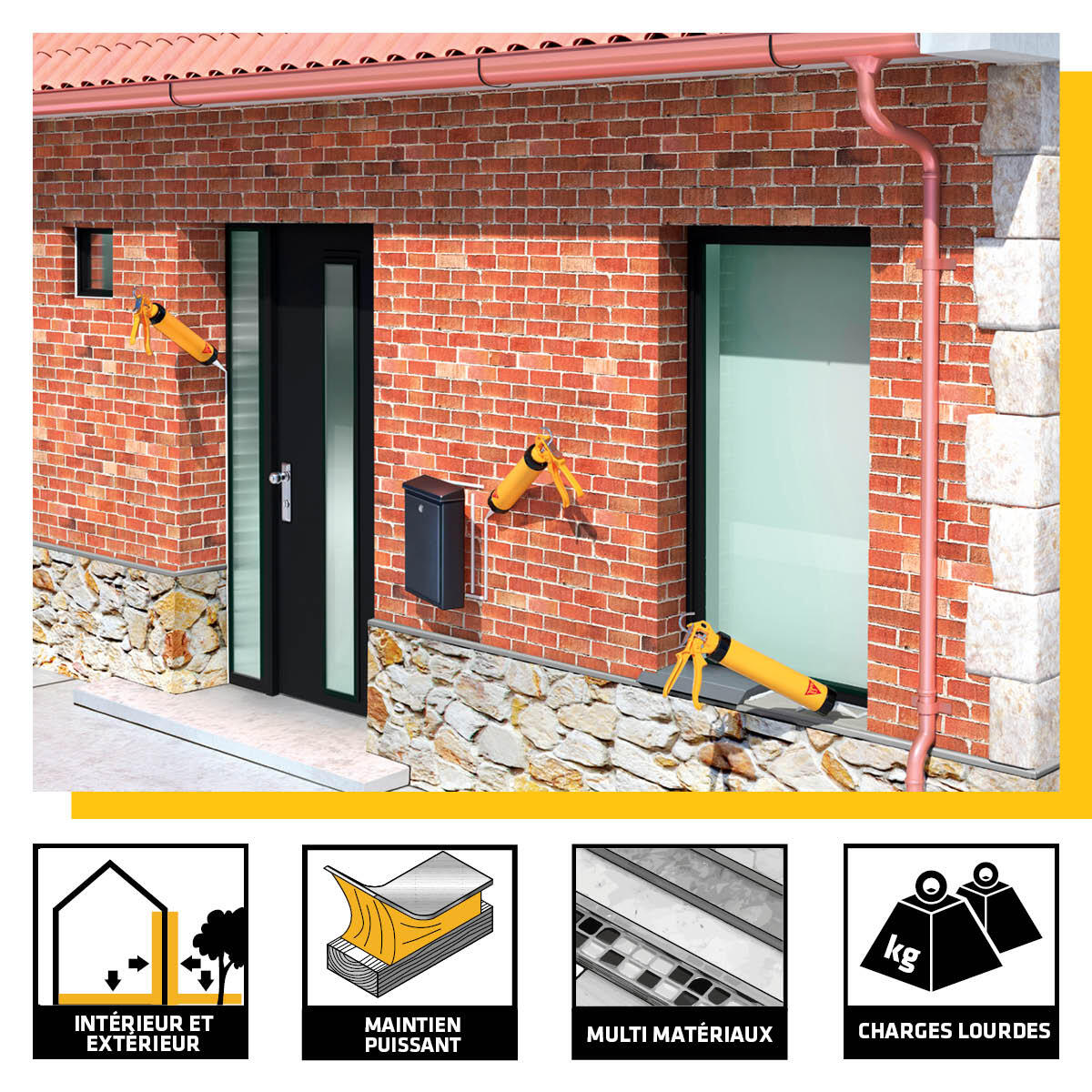 Colle de fixation pâte polyuréthane Sikaflex 11 fc evolution SIKA, 300ml gris - 2