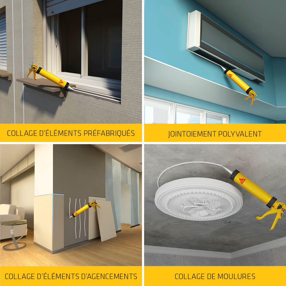 Colle de fixation pâte polyuréthane Sikaflex 11 fc evolution SIKA, 300ml gris - 4