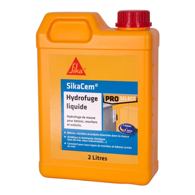 Hydrofuge pour mortier SIKA 2 l blanc