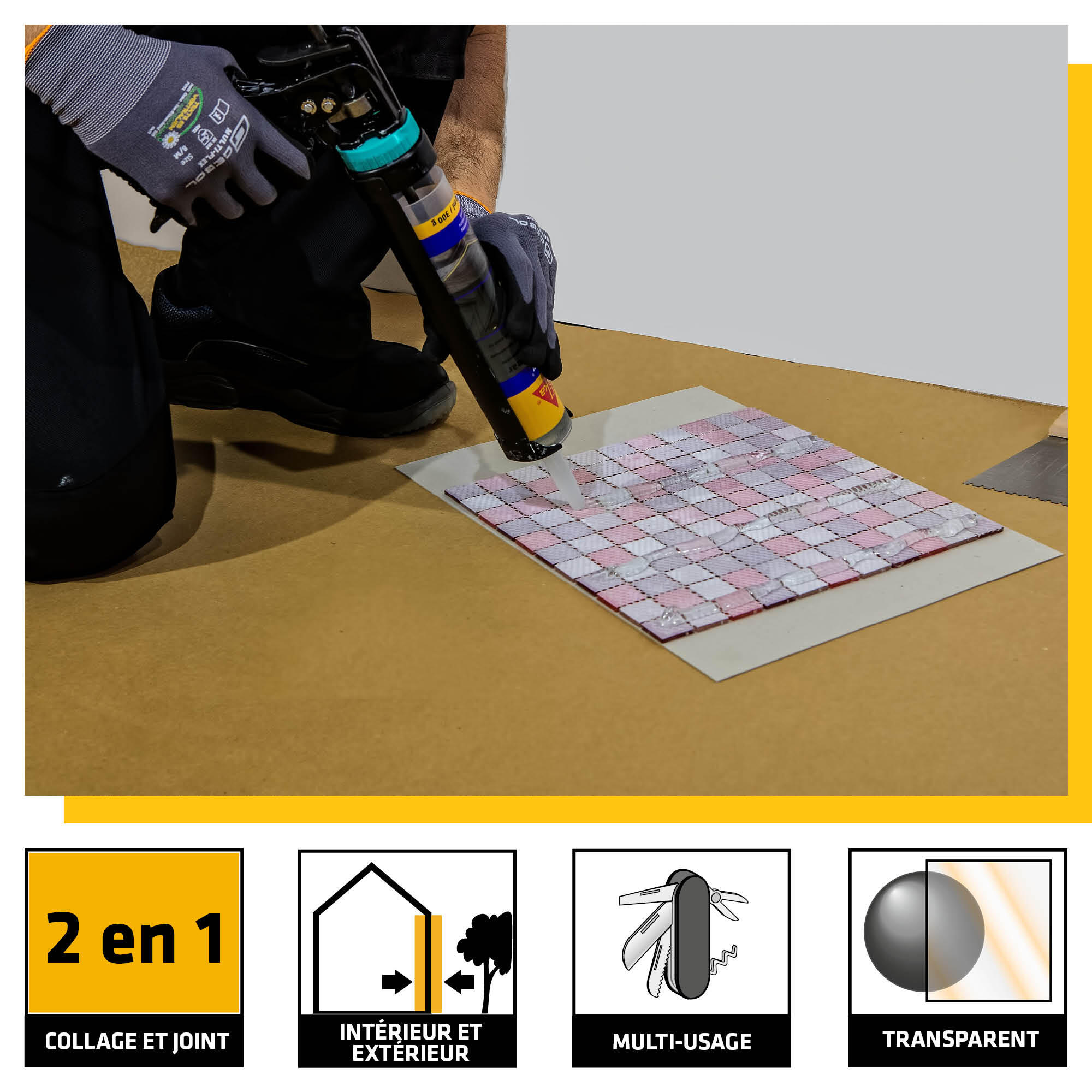 Mastic colle SIKA Sikaflex 290 g incolore - 3