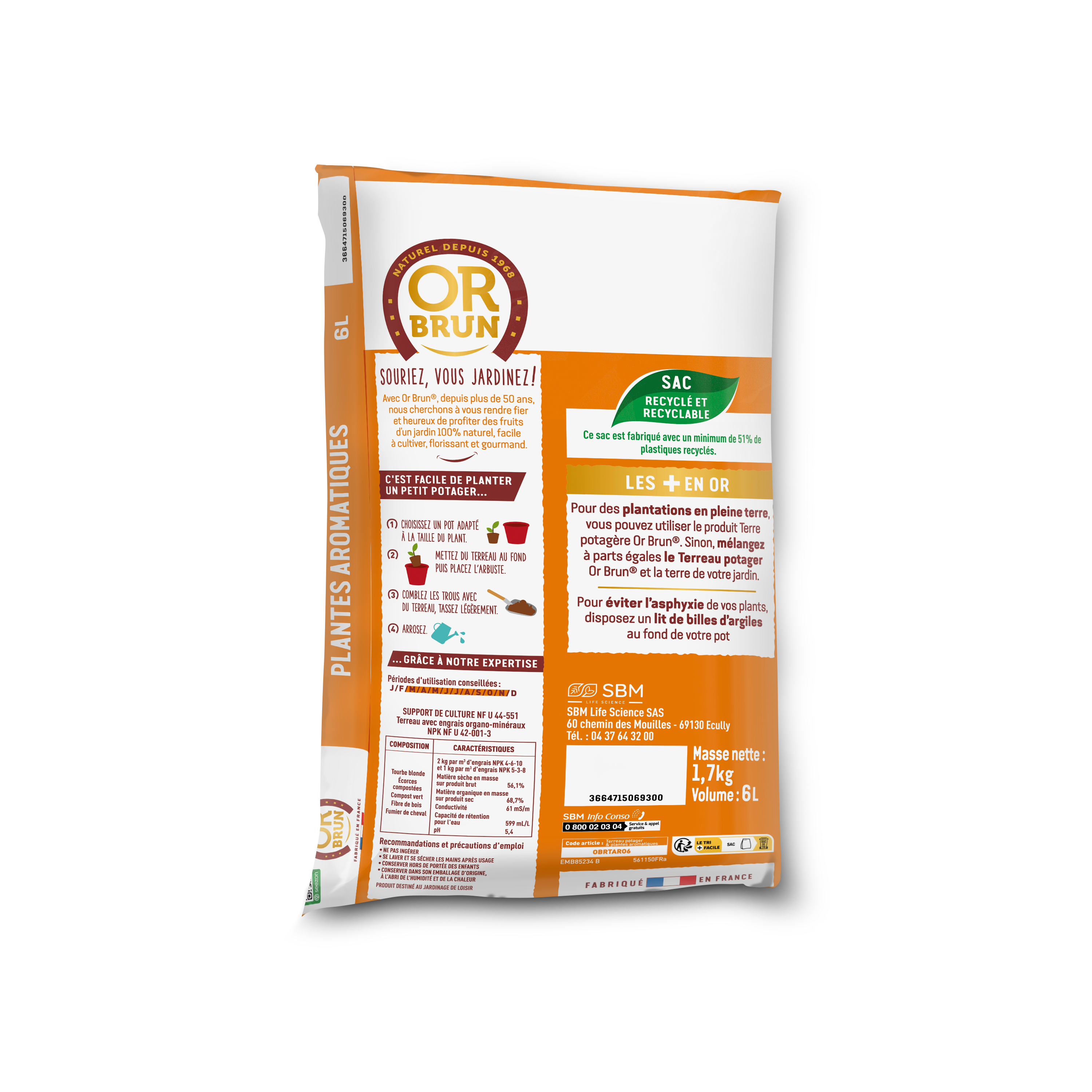 Compost potager OR BRUN, 6 l - 4