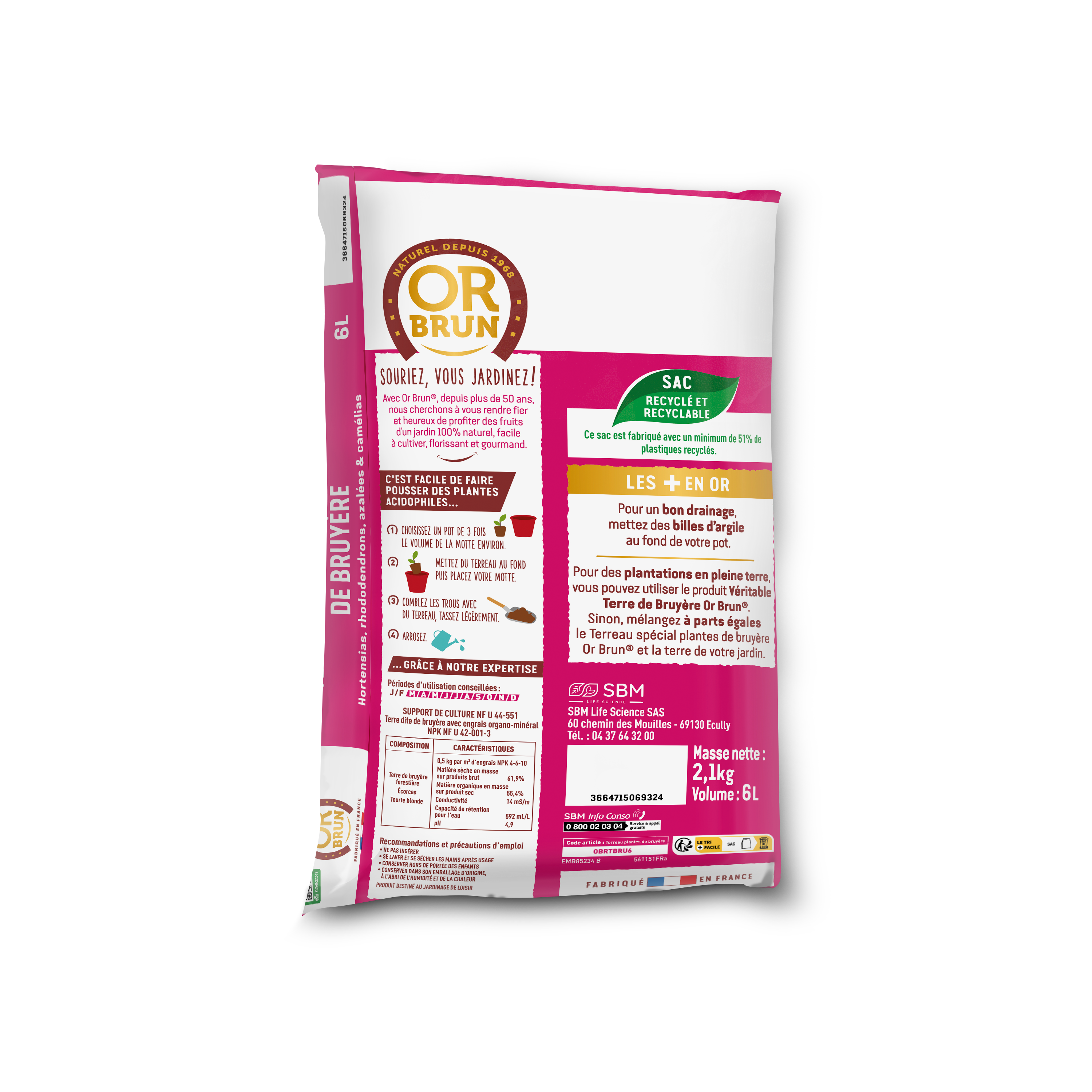 Compost plantes acidophiles OR BRUN, 6 l - 4