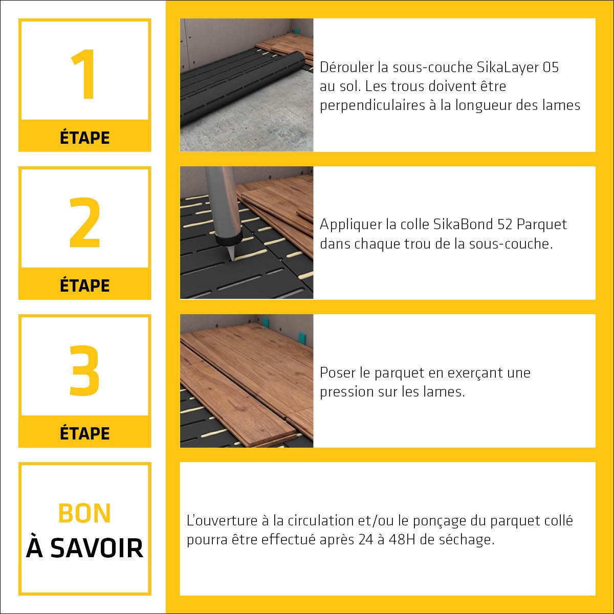 Colle de fixation pâte polyuréthane Parquet sikabond 152 SIKA, 600ml marron clai - 5