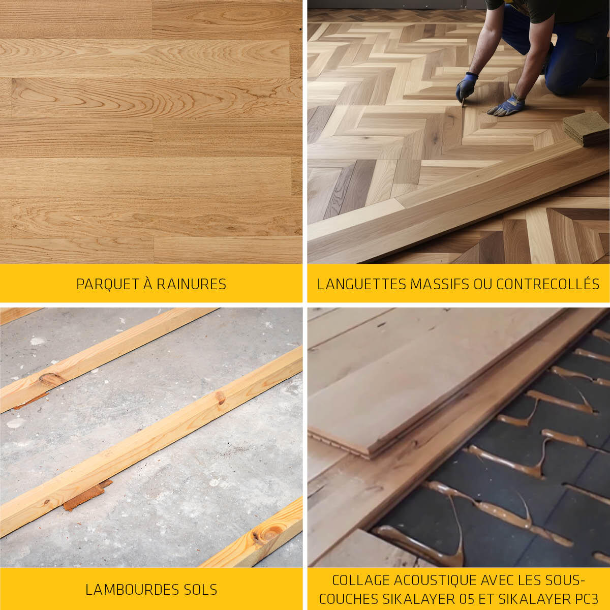 Colle de fixation pâte polyuréthane Parquet sikabond 152 SIKA, 600ml marron clai - 3
