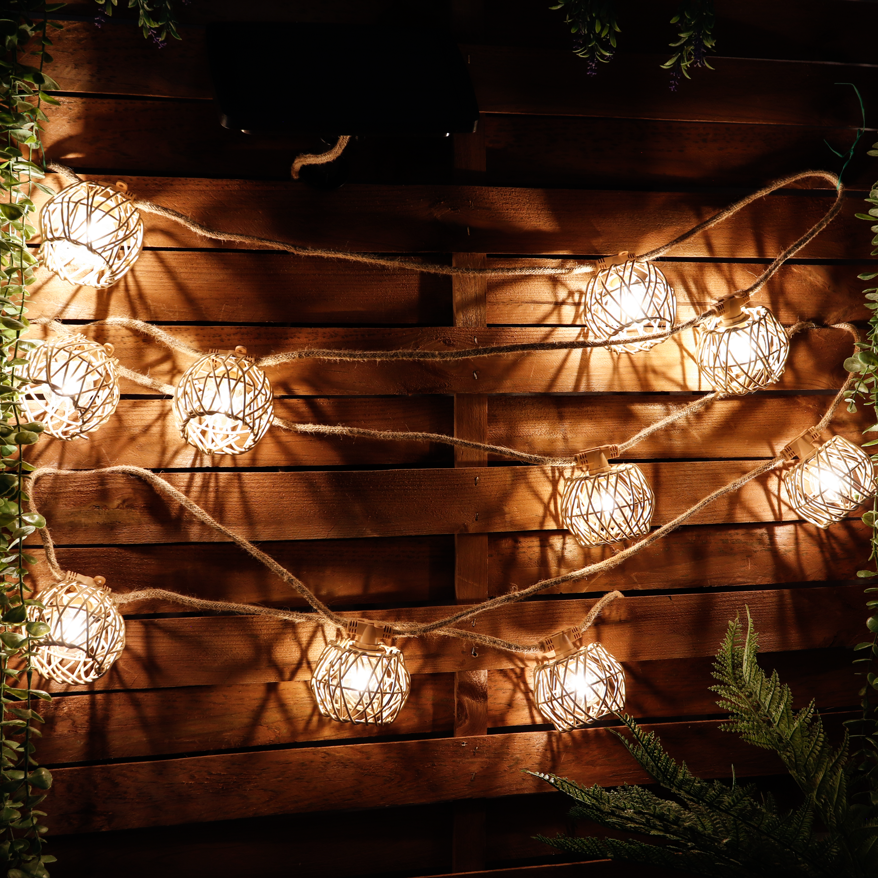Grinalda solar 6 m 10 luzes 120 lúmens 2700 K IP44 exterior bege Trinxa Inspire - 10