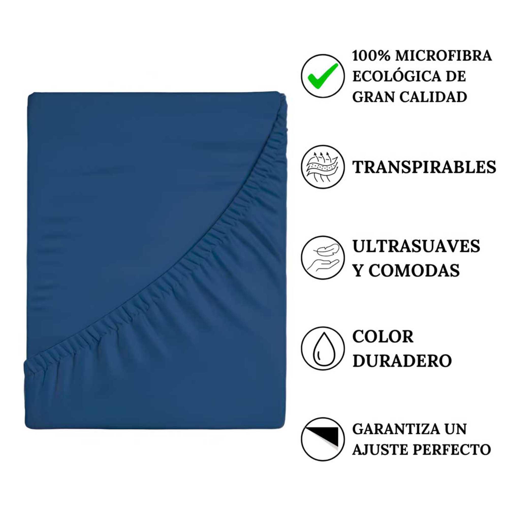 Sabana bajera AZUL para cama de 135 cm - 3