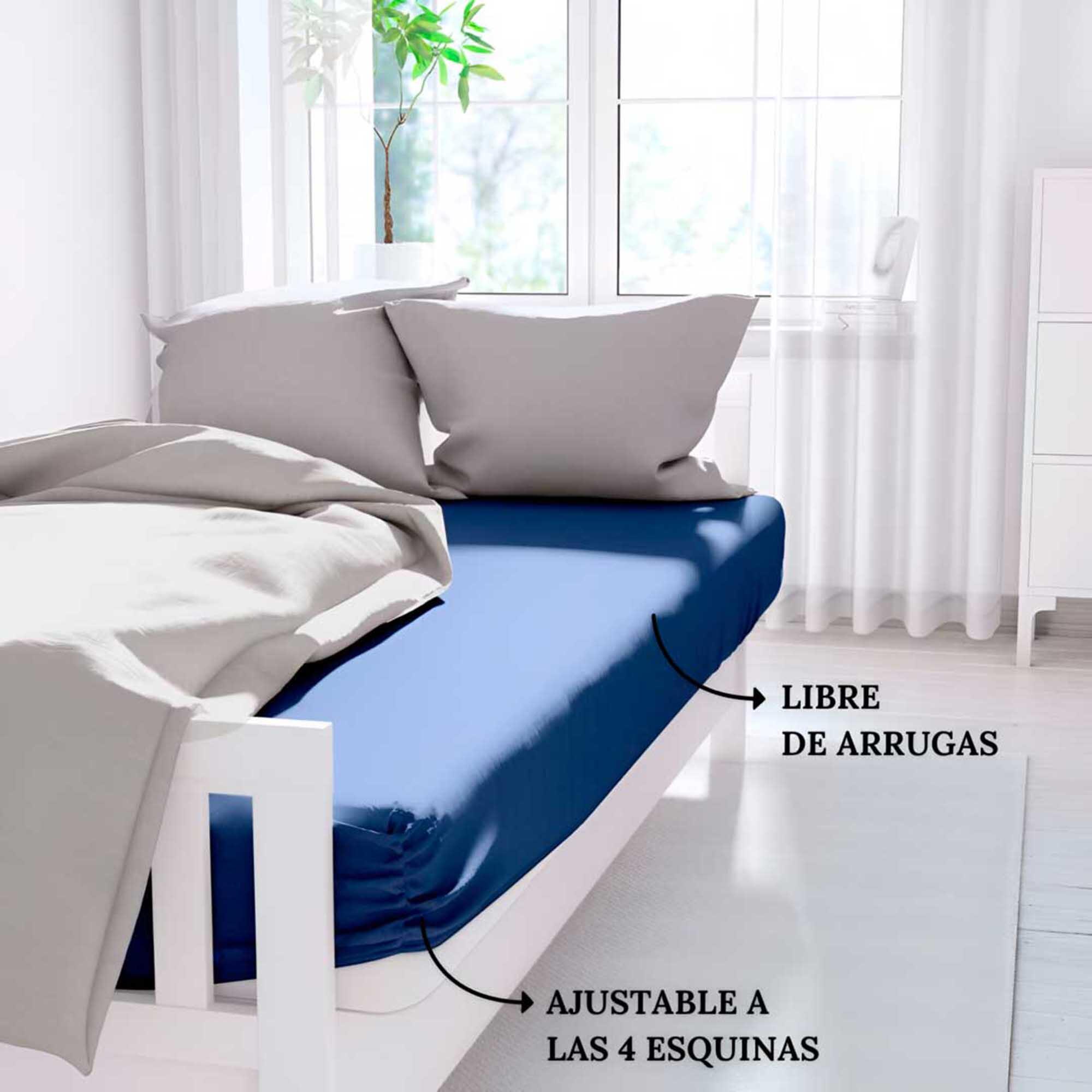Sabana bajera AZUL para cama de 135 cm - 2